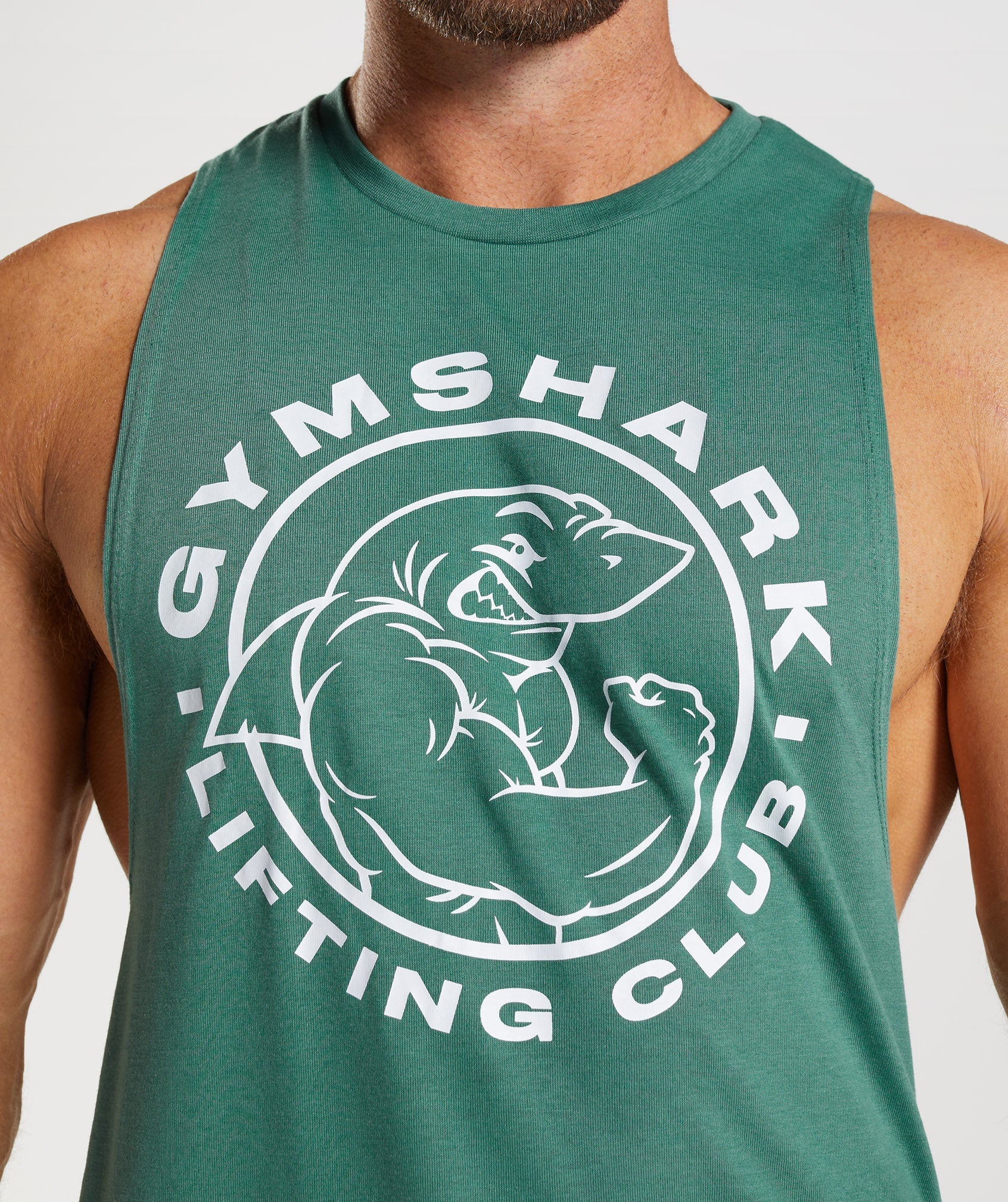 Green Men's Gymshark Legacy Drop Arm Tanks | JLHXIF-389