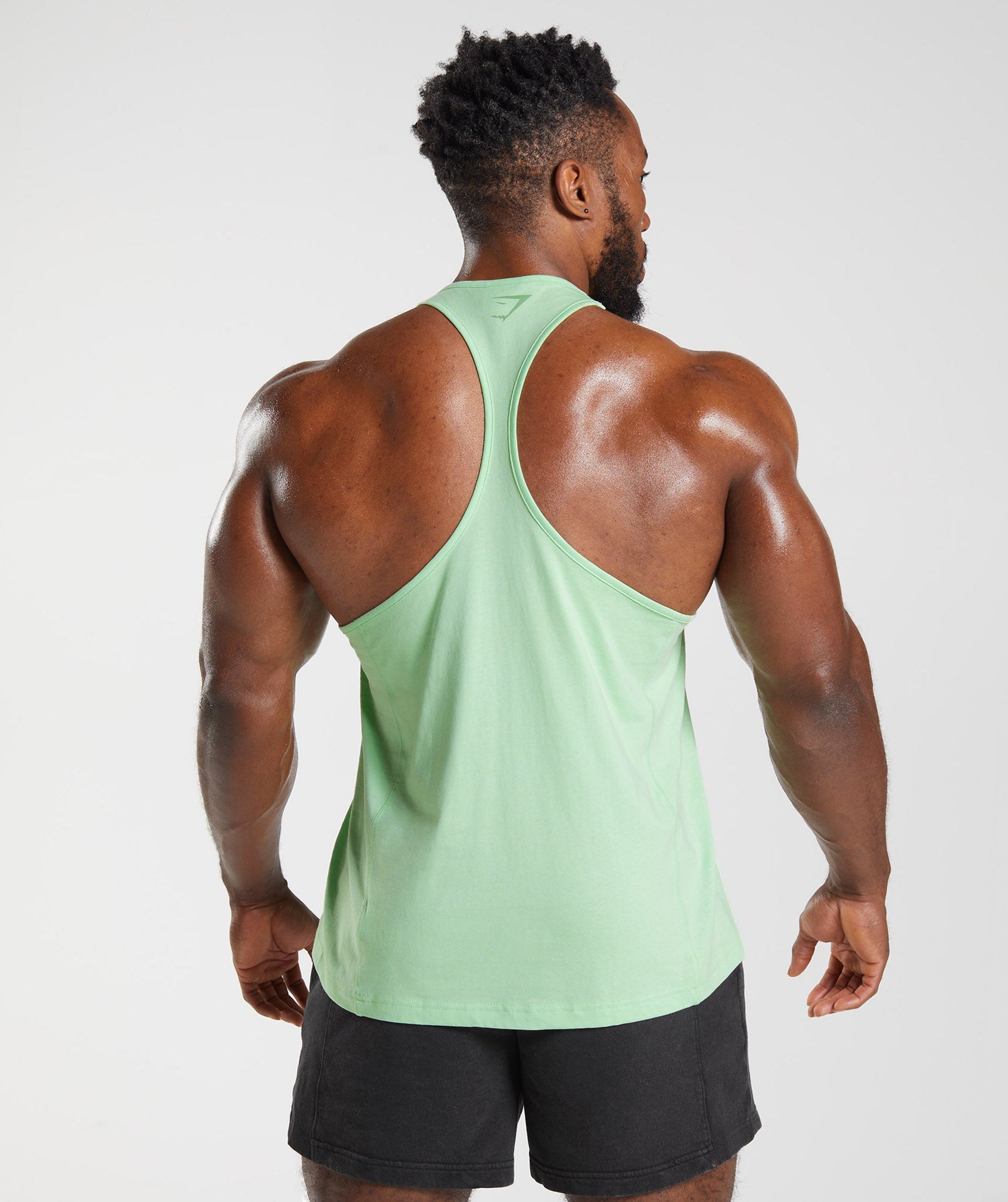 Green Men's Gymshark Power Stringer Vest | BYCOGQ-854