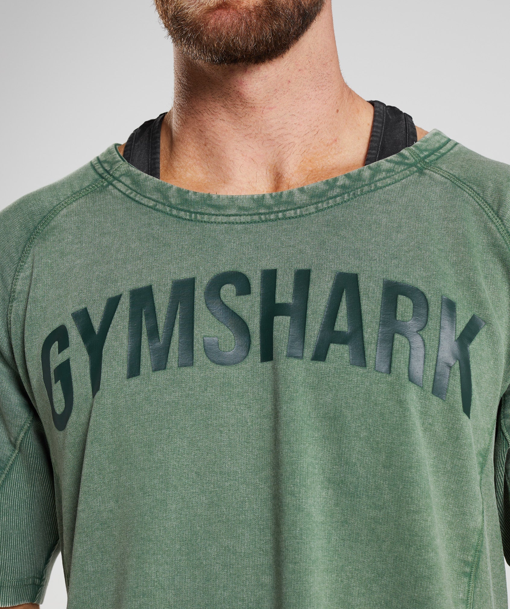 Green Men's Gymshark Power Washed Rag Tops | SJFKQY-605