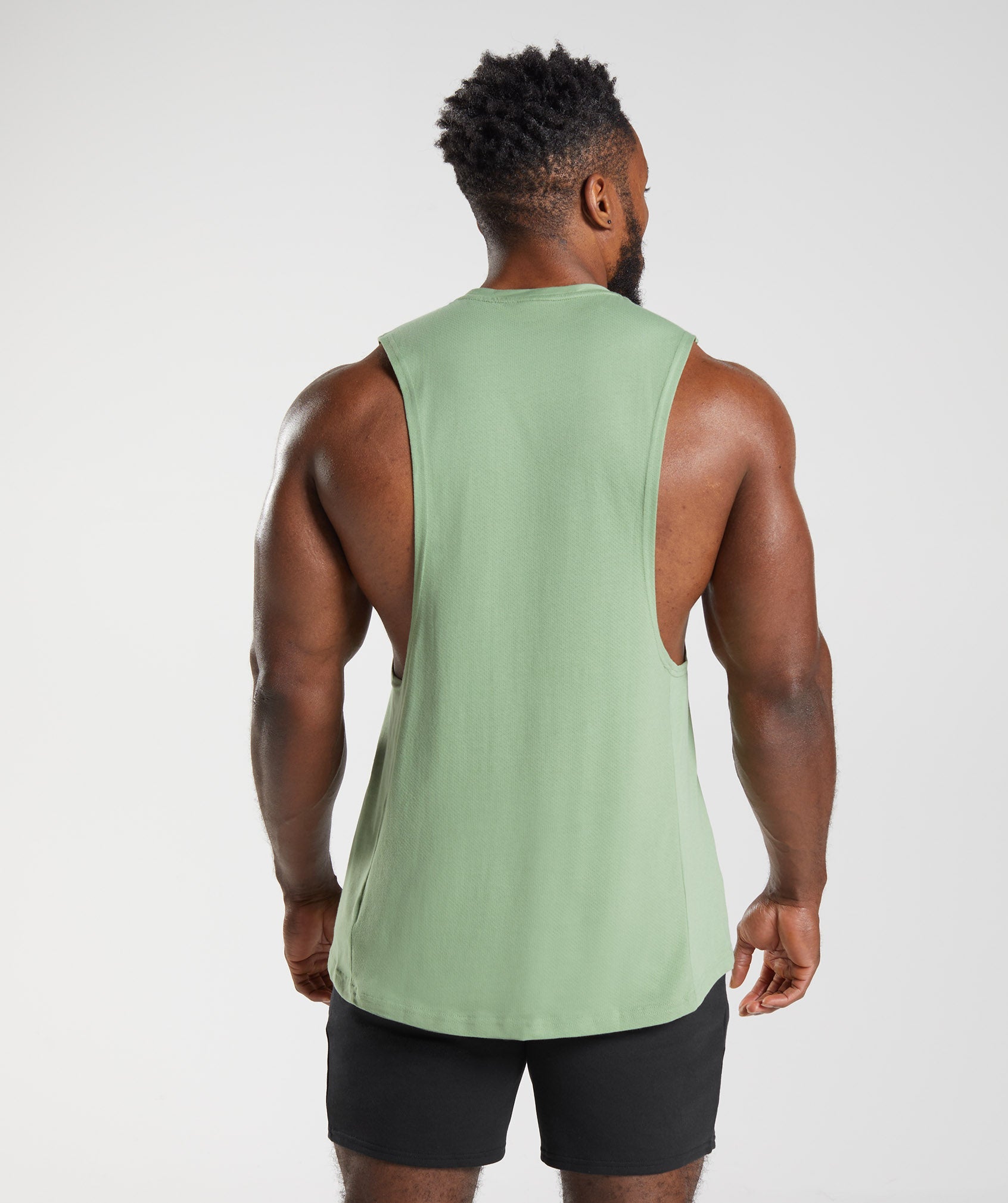 Green Men's Gymshark React Drop Arm Tanks | NIKVGR-250