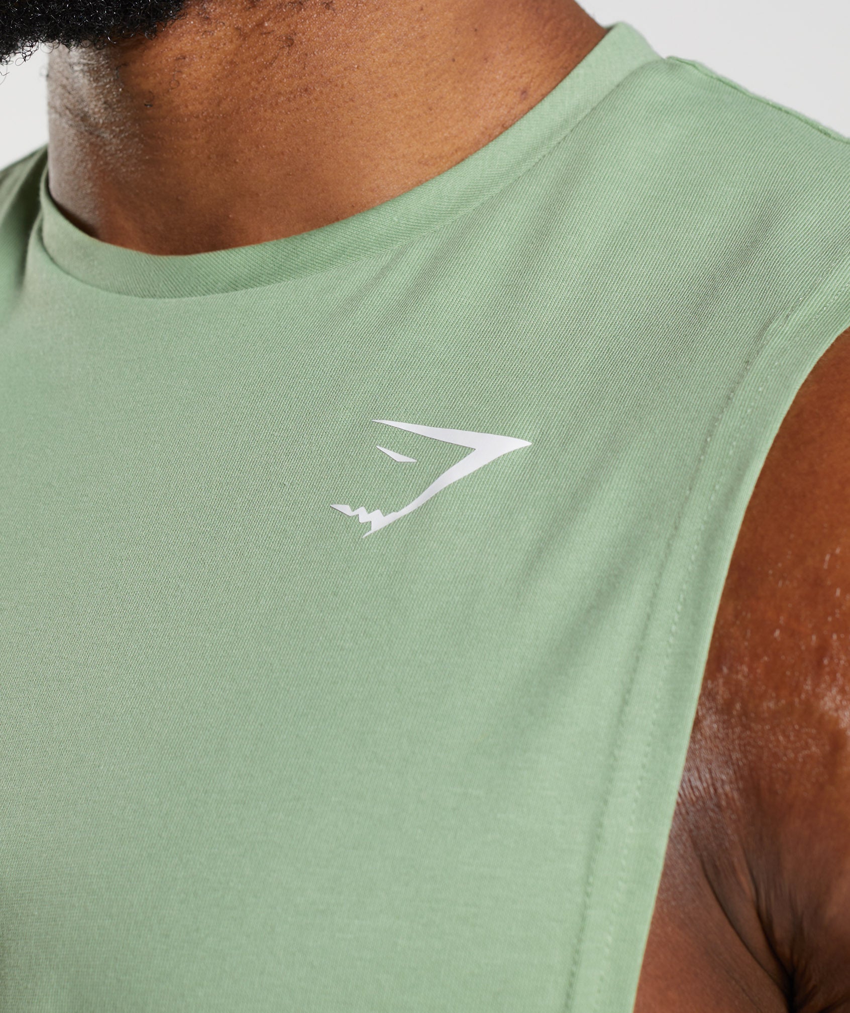 Green Men's Gymshark React Drop Arm Tanks | NIKVGR-250