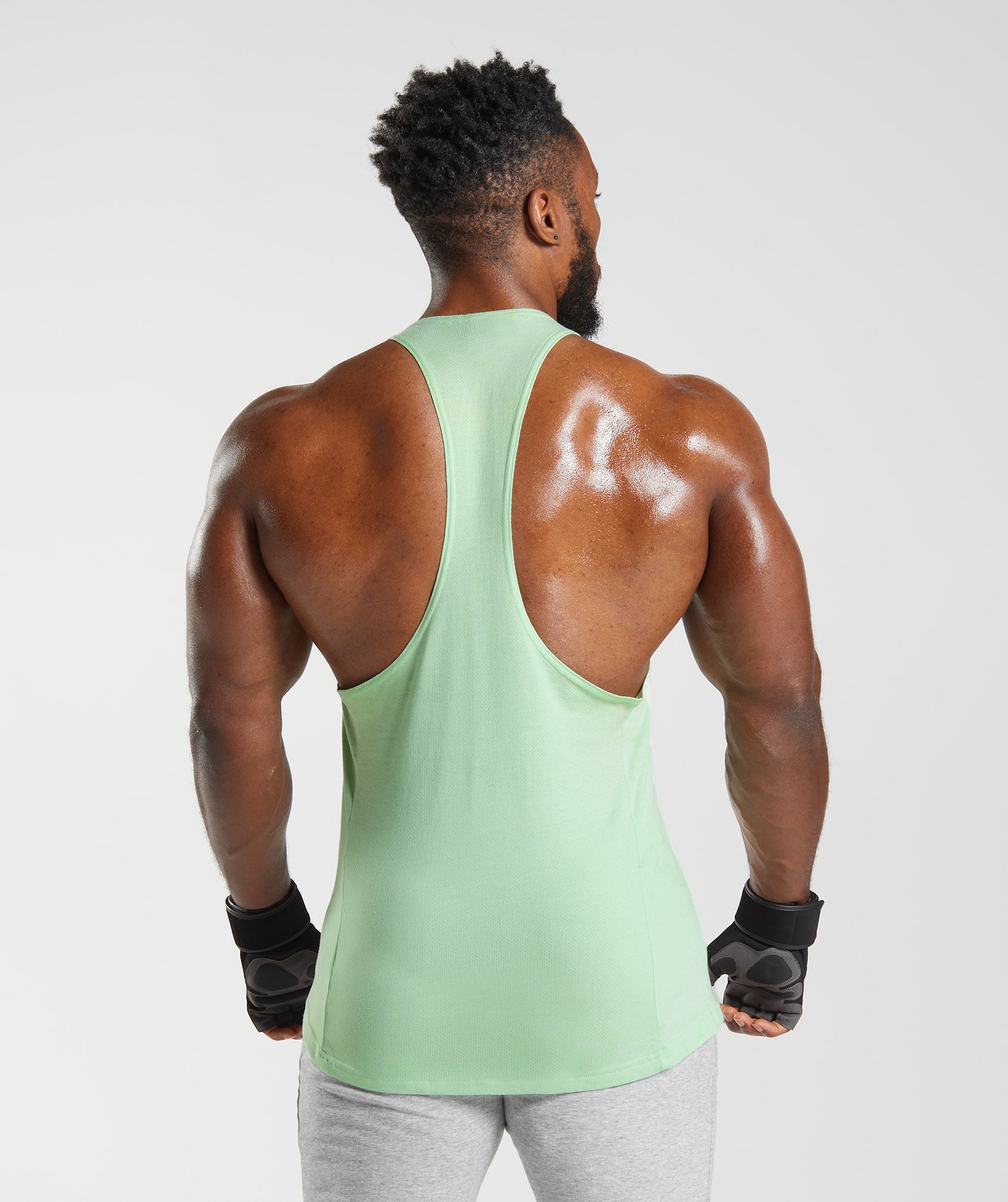 Green Men's Gymshark React Stringer Vest | KAMYEX-314