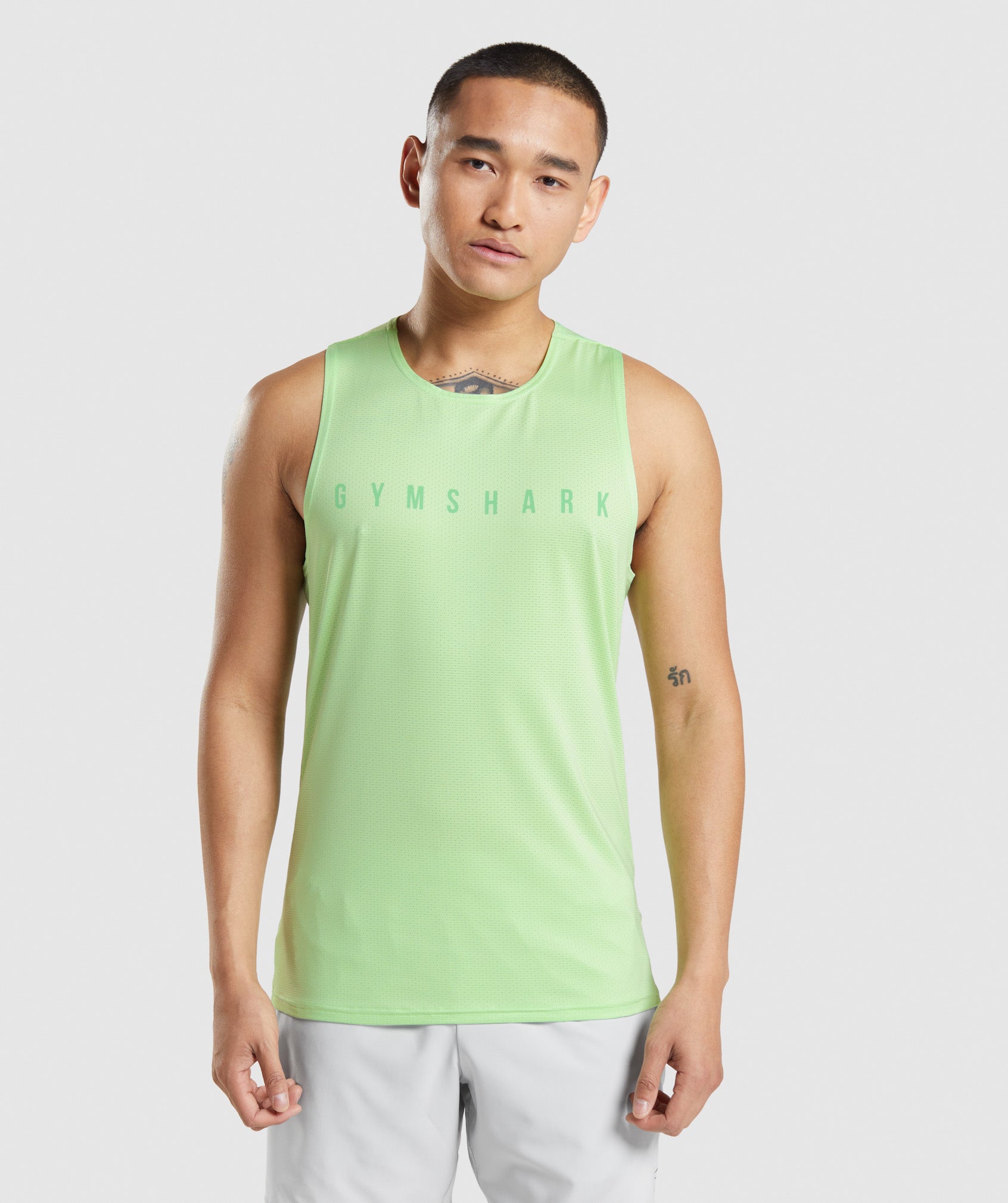 Green Men\'s Gymshark Sport Stripe Tanks | LCKIZB-098