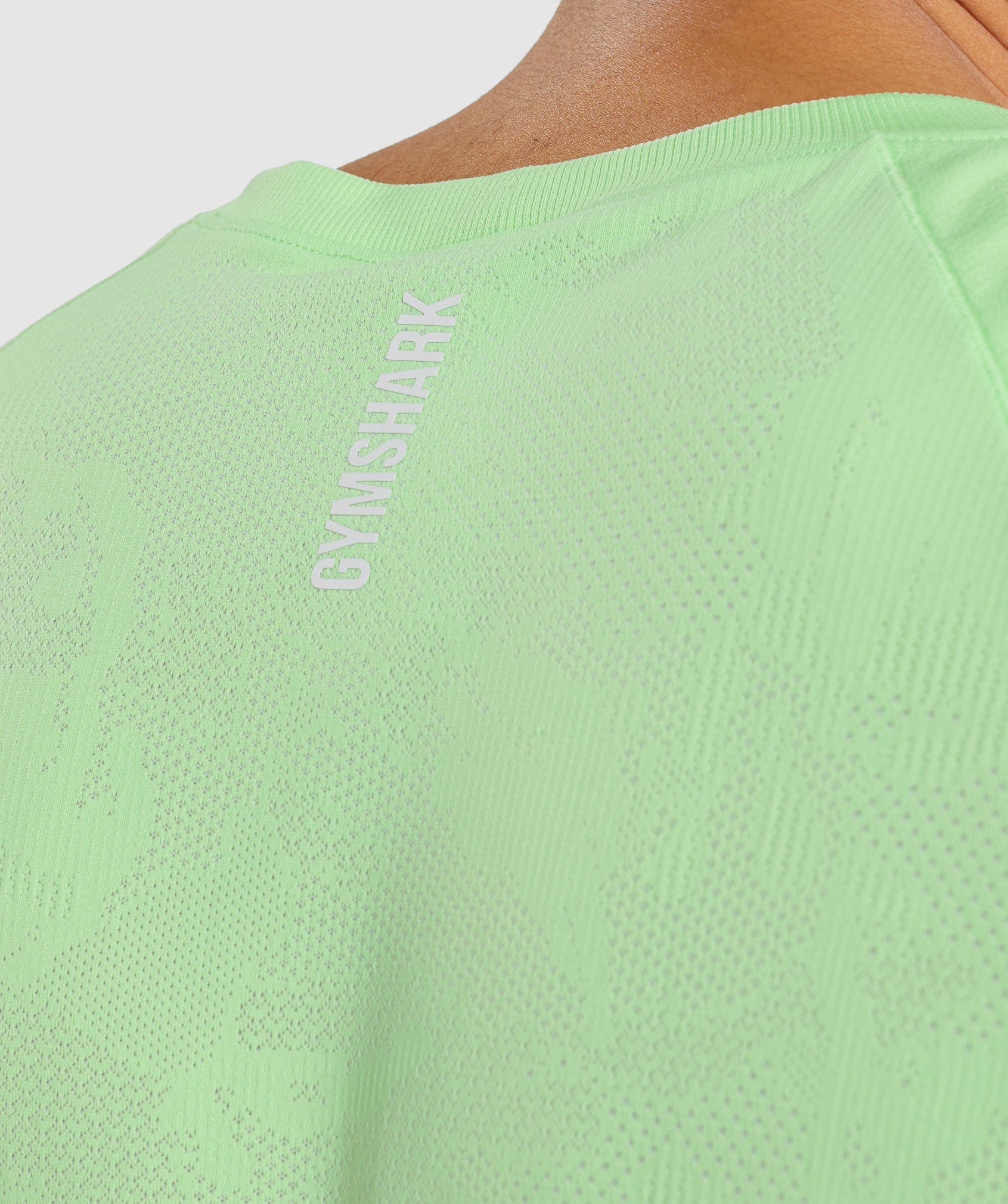 Green / White Men's Gymshark Geo Seamless T Shirts | TSYFKJ-342