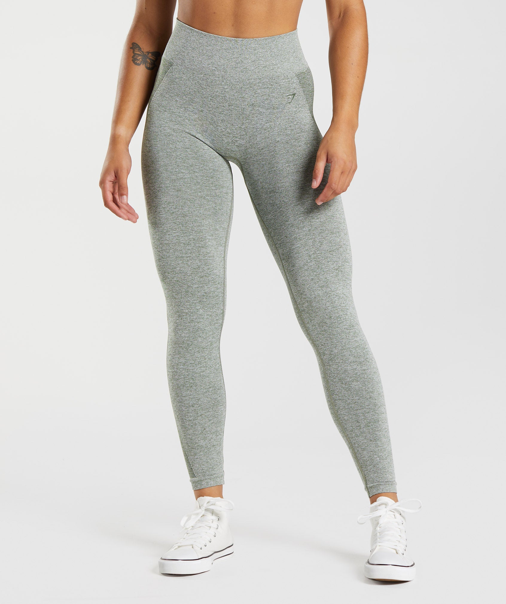 Green / White Women\'s Gymshark Flex High Waisted Leggings | CDGAKP-437