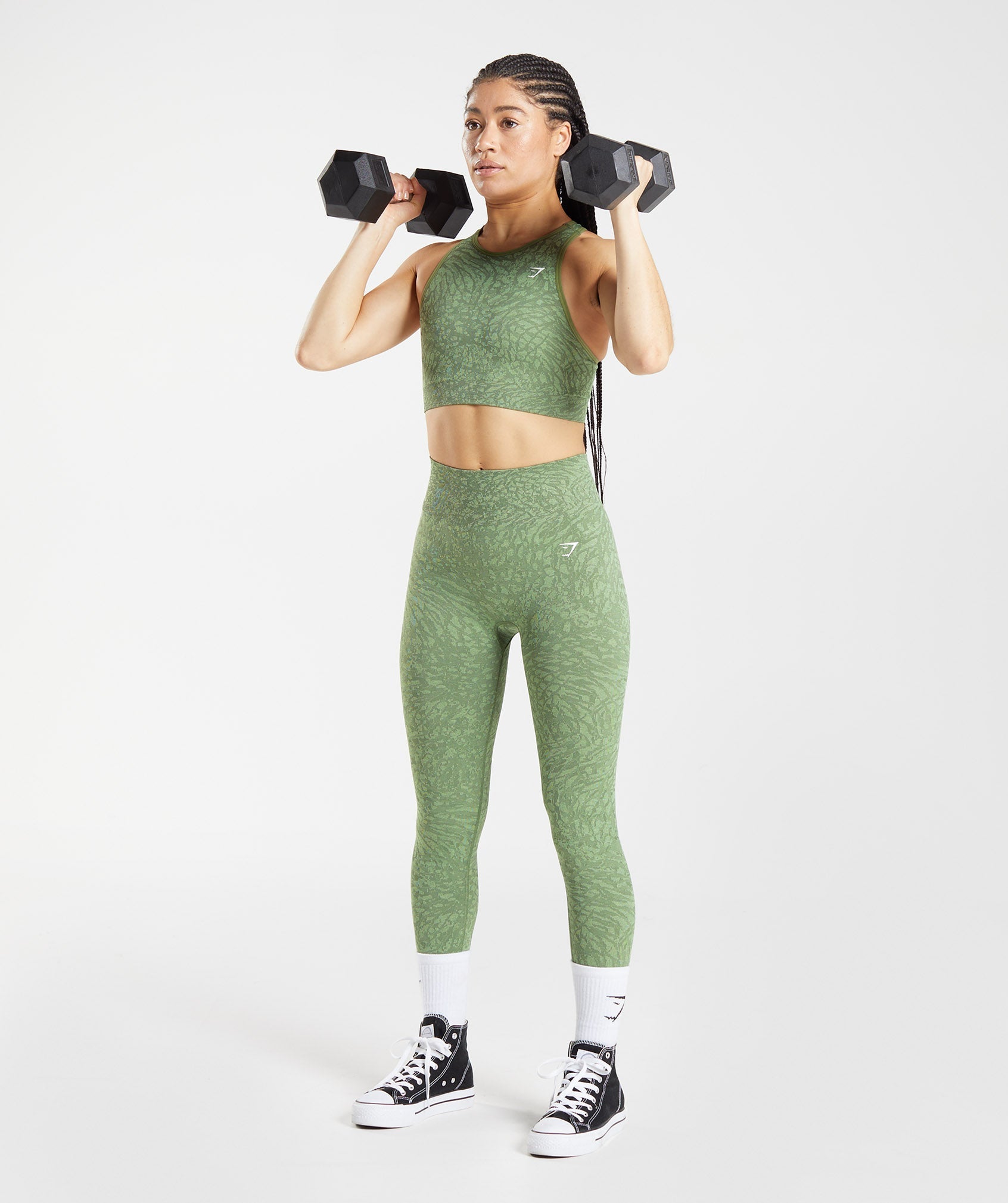 Green Women's Gymshark Adapt Animal Seamless Sports Bra | ESXTPZ-278