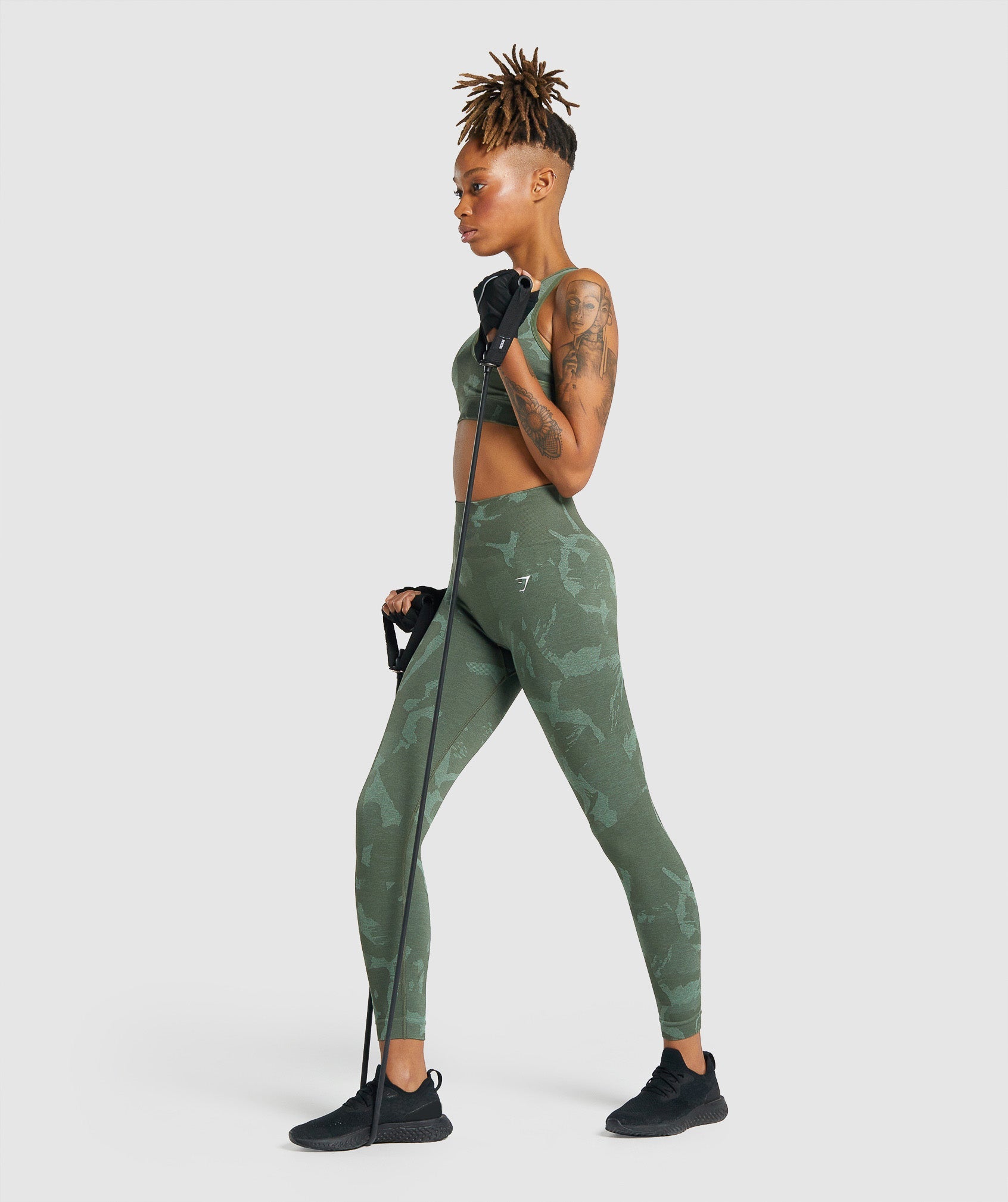 Green Women's Gymshark Adapt Camo Seamless Leggings | TOZGDA-135