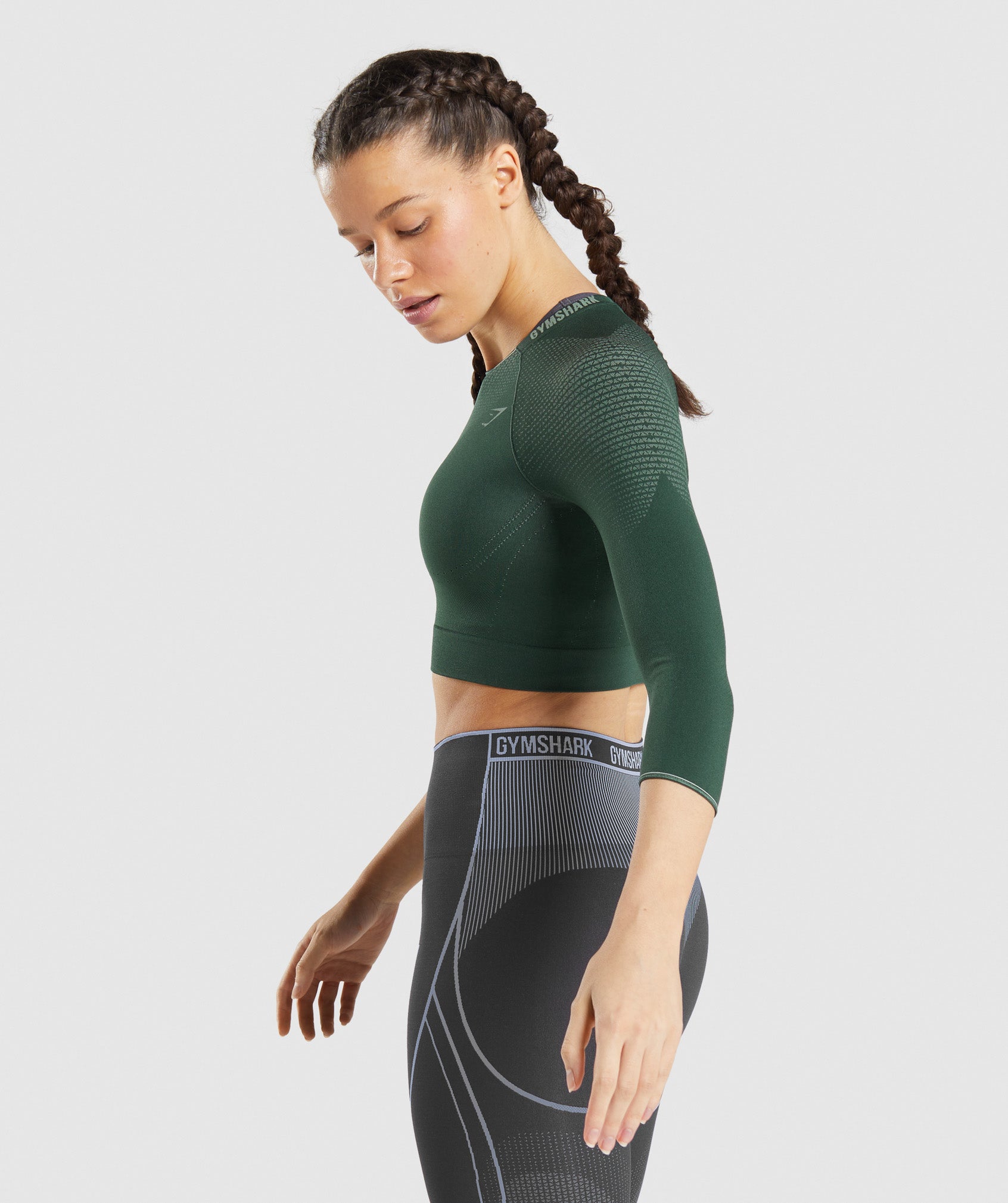 Green Women's Gymshark Apex Seamless Crop Tops | EZVRIQ-864