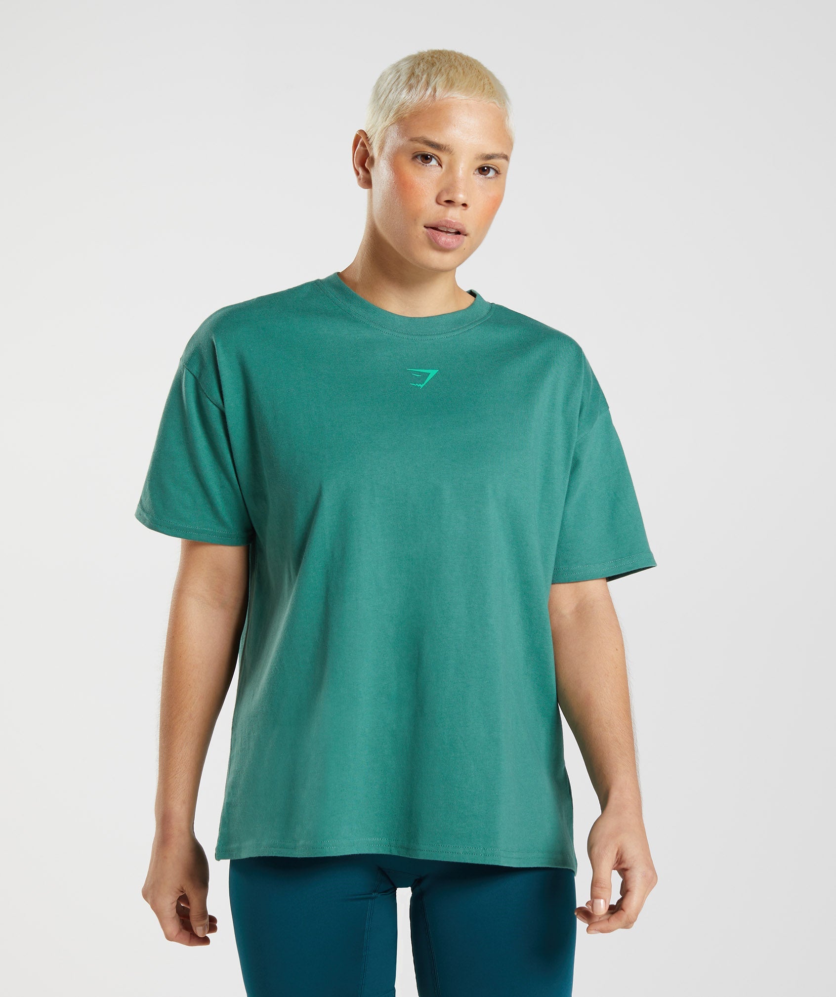 Green Women's Gymshark Fraction Oversized T Shirts | SVOWAE-893