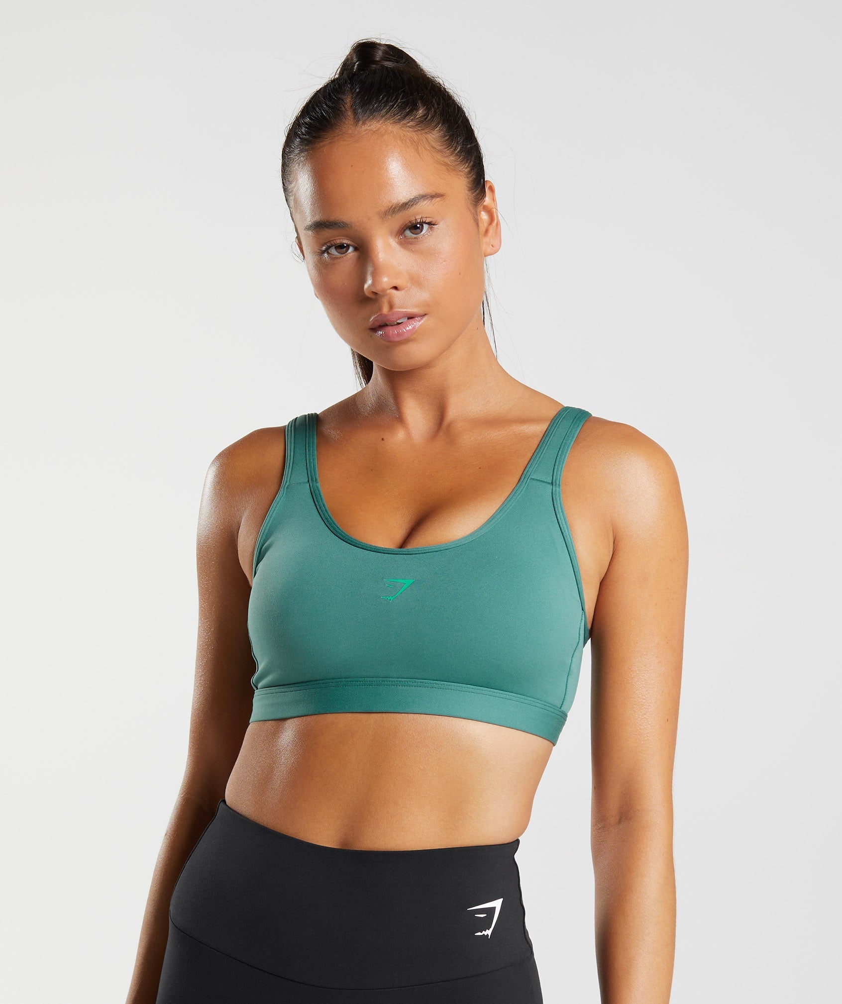 Green Women\'s Gymshark Fraction Sports Bra | BKMTOJ-092