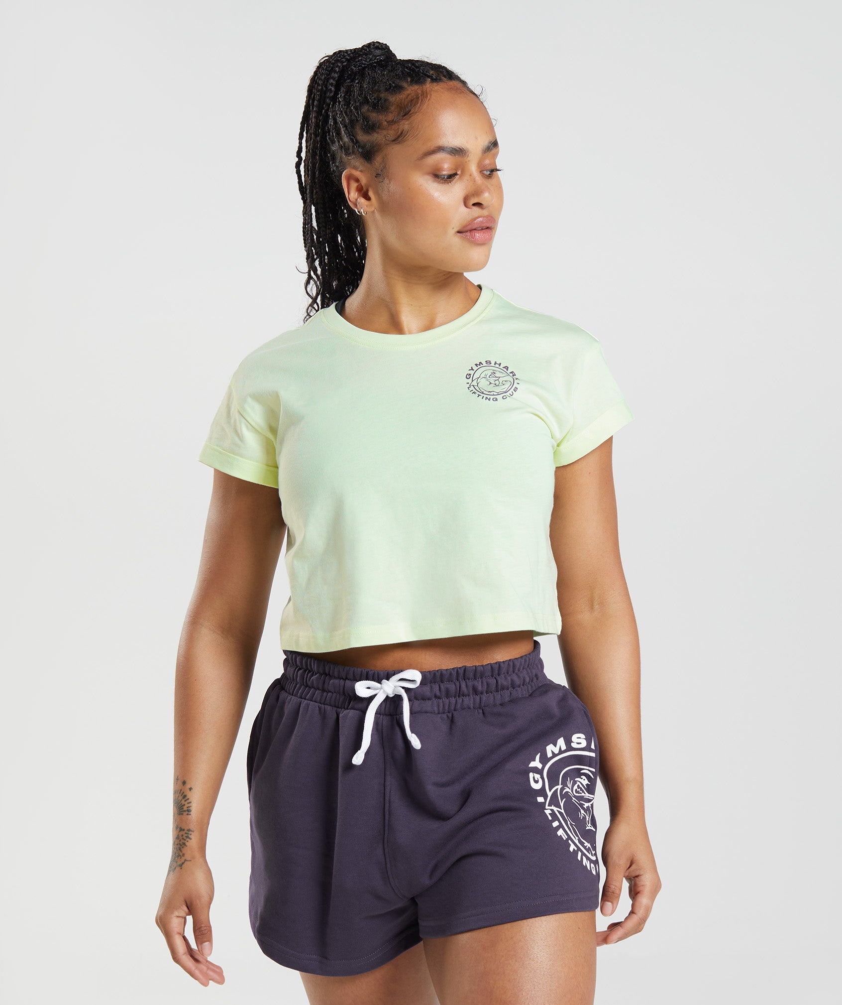 Green Women\'s Gymshark Legacy Crop Tops | KEZOLA-540