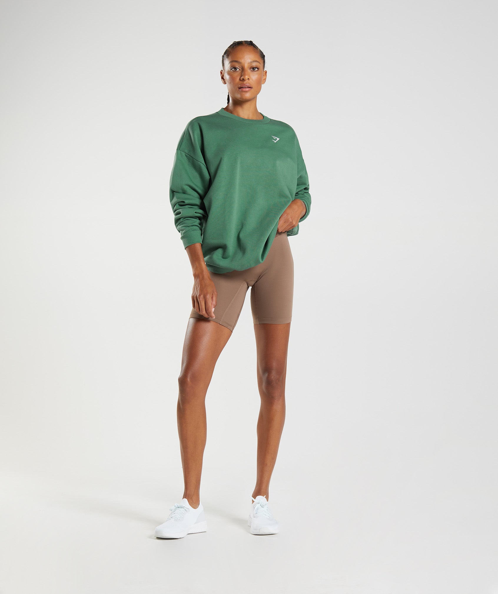 Green Women's Gymshark Training Oversized Sweatshirts | MLJHDB-139