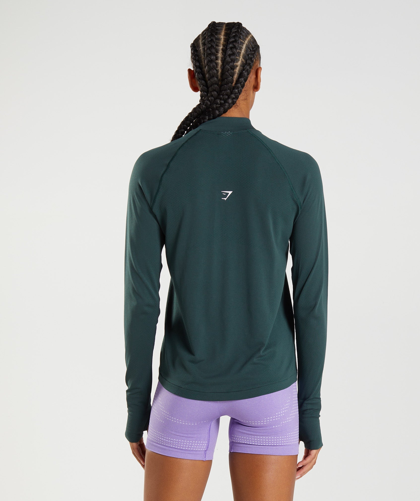 Green Women's Gymshark Vital Seamless 1/2 Zip Sweatshirts | ATRESW-159