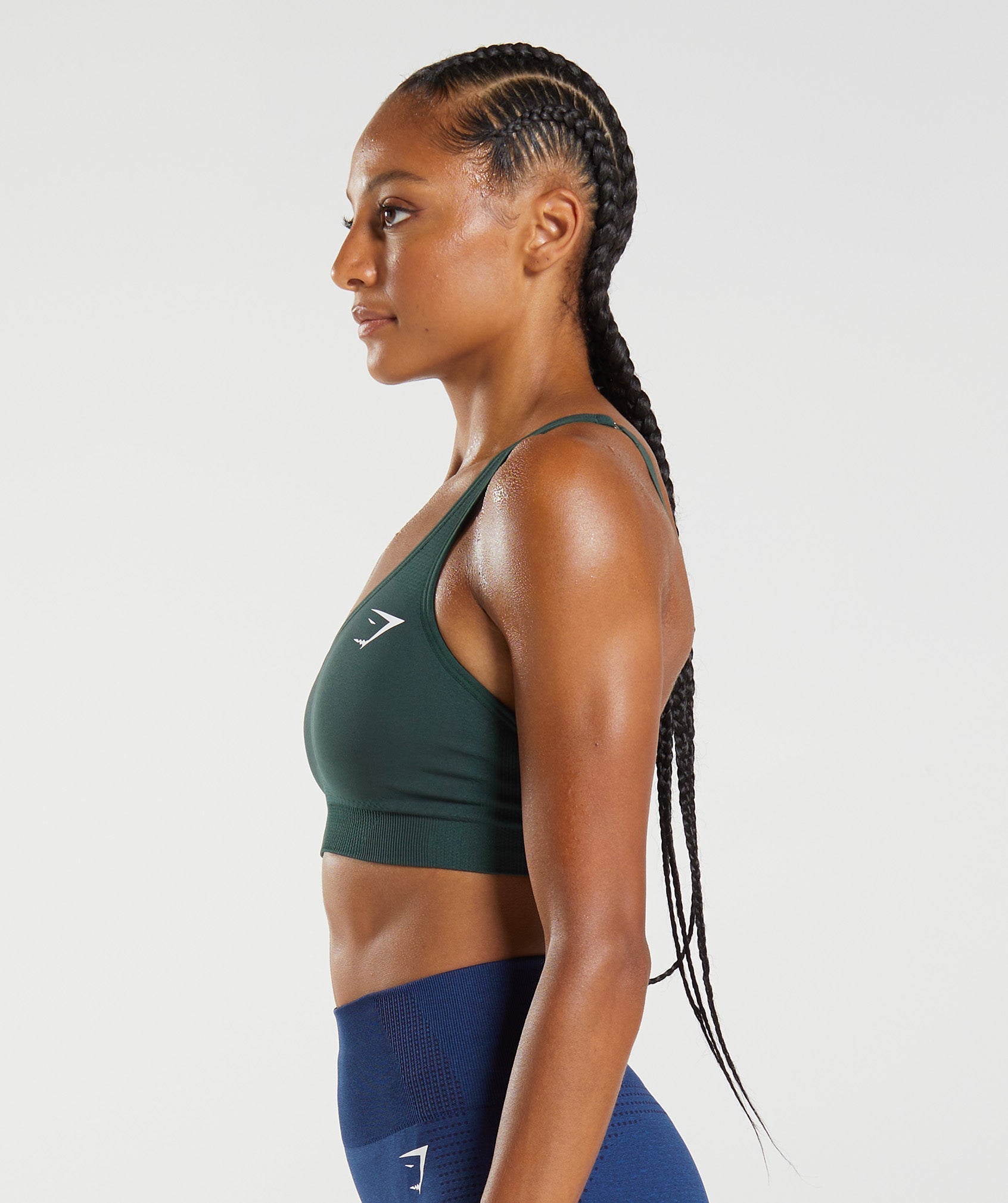 Green Women's Gymshark Vital Seamless 2.0 V Neck Sports Bra | EQOSWG-097