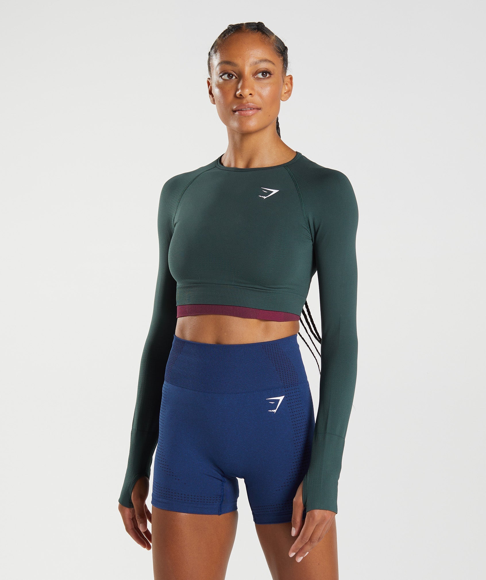 Green Women\'s Gymshark Vital Seamless 2.0 Crop Tops | FSVBTZ-513