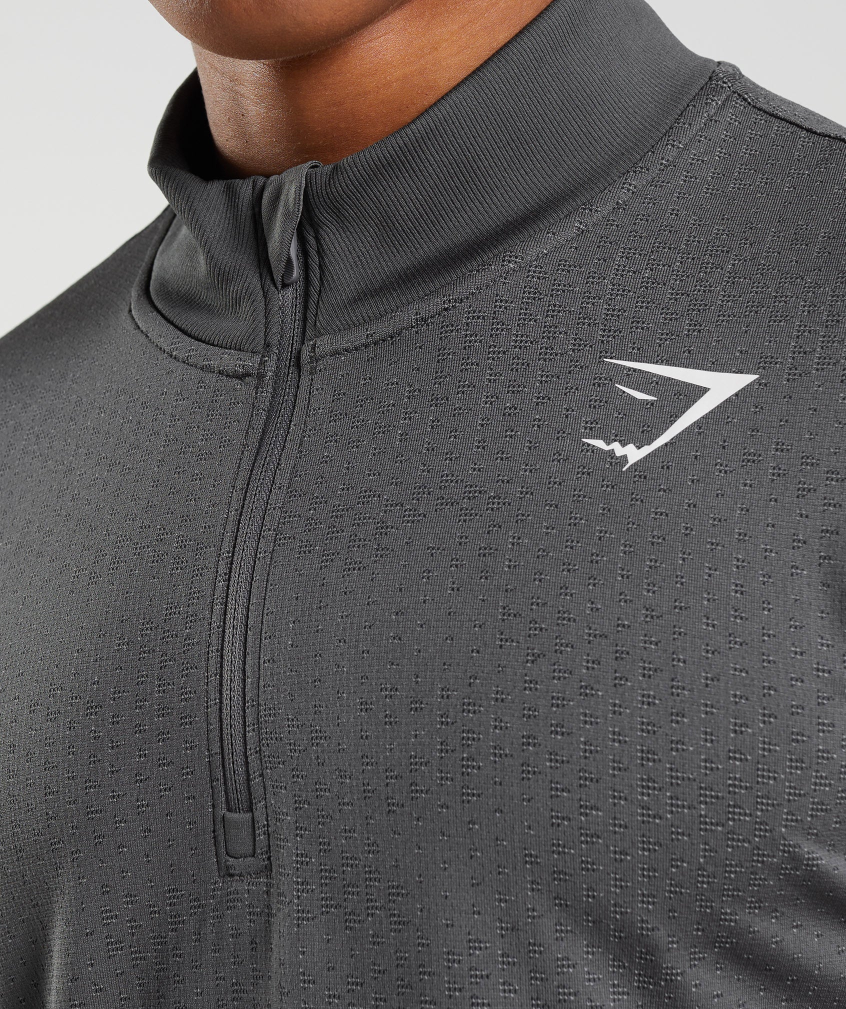 Grey / Black Men's Gymshark Sport Seamless 1/4 Zip Tops | CKZWTF-084