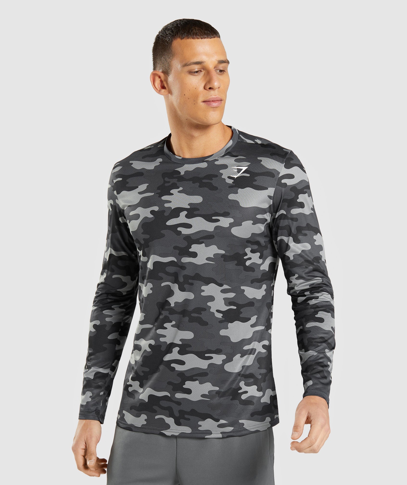 Grey Men\'s Gymshark Arrival Long Sleeve T Shirts | BEDCUA-294