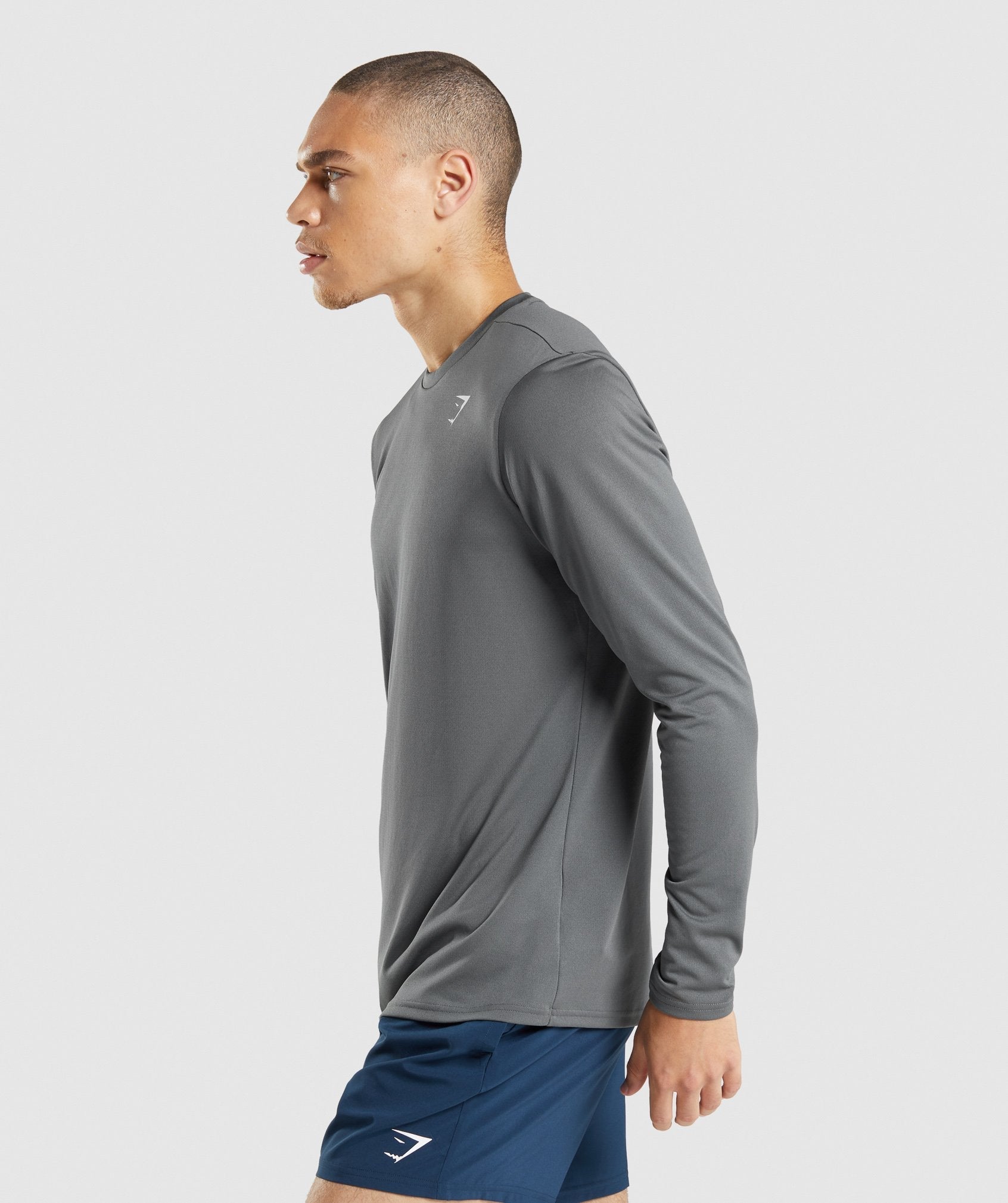 Grey Men's Gymshark Arrival Long Sleeve T Shirts | BXENFI-893