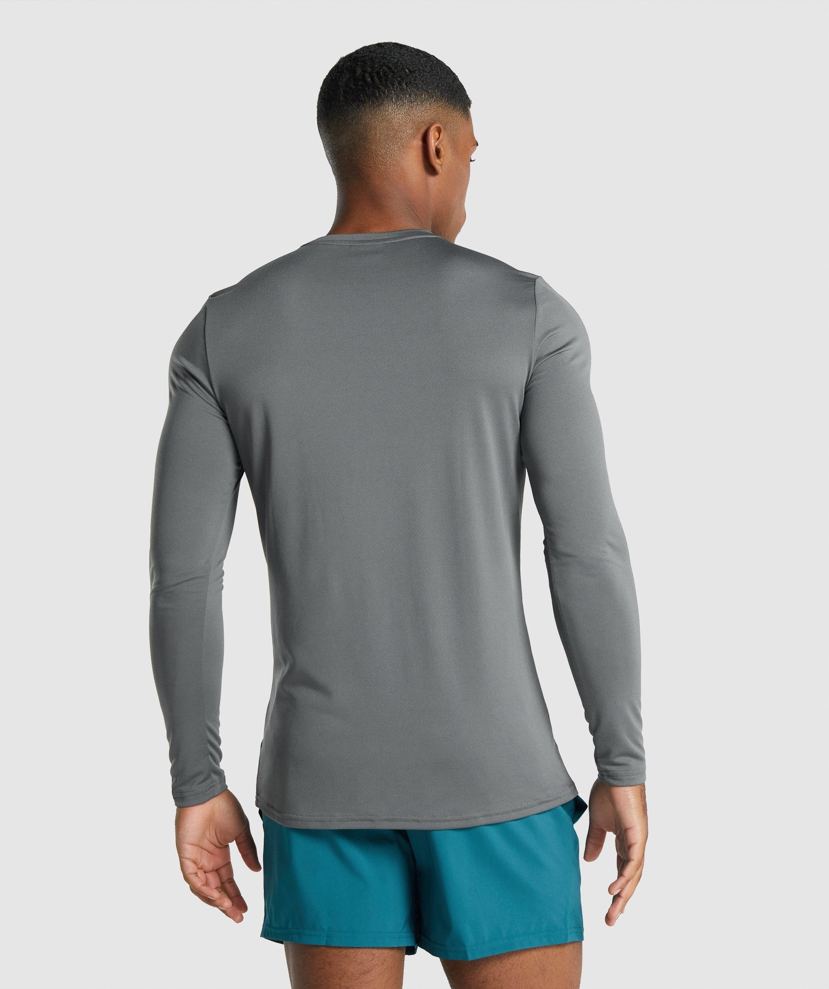 Grey Men's Gymshark Arrival Long Sleeve Graphic T Shirts | IQRSYT-395