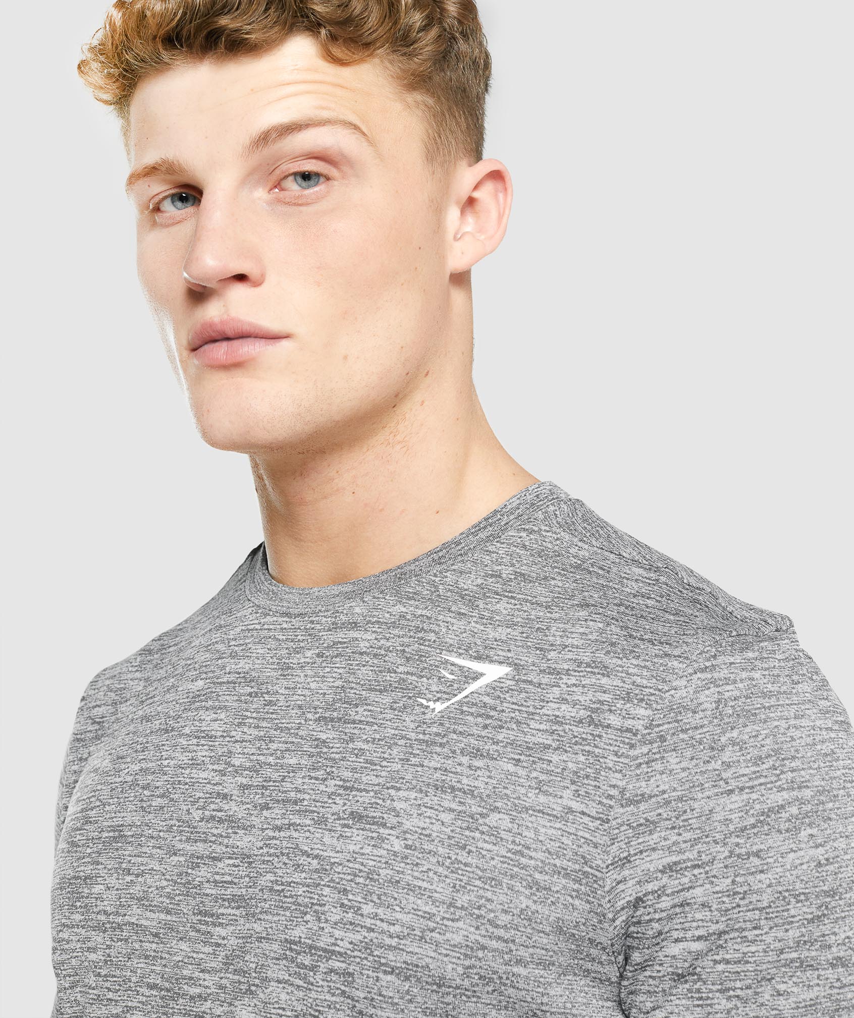 Grey Men's Gymshark Arrival Marl Long Sleeve T Shirts | QIJOLS-023