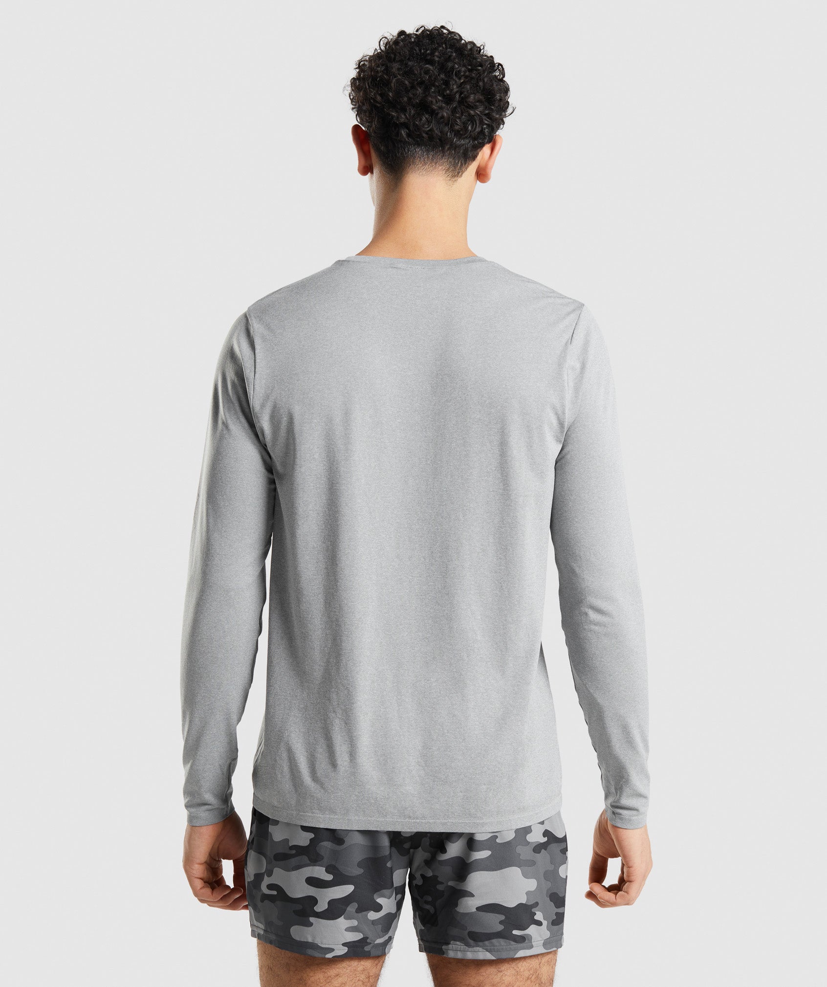 Grey Men's Gymshark Arrival Seamless Long Sleeve T Shirts | RCBEHJ-956