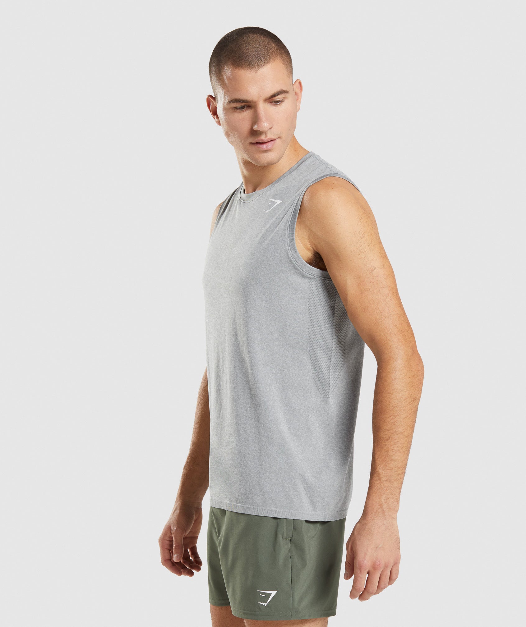 Grey Men's Gymshark Arrival Seamless Tanks | CDBQUJ-725