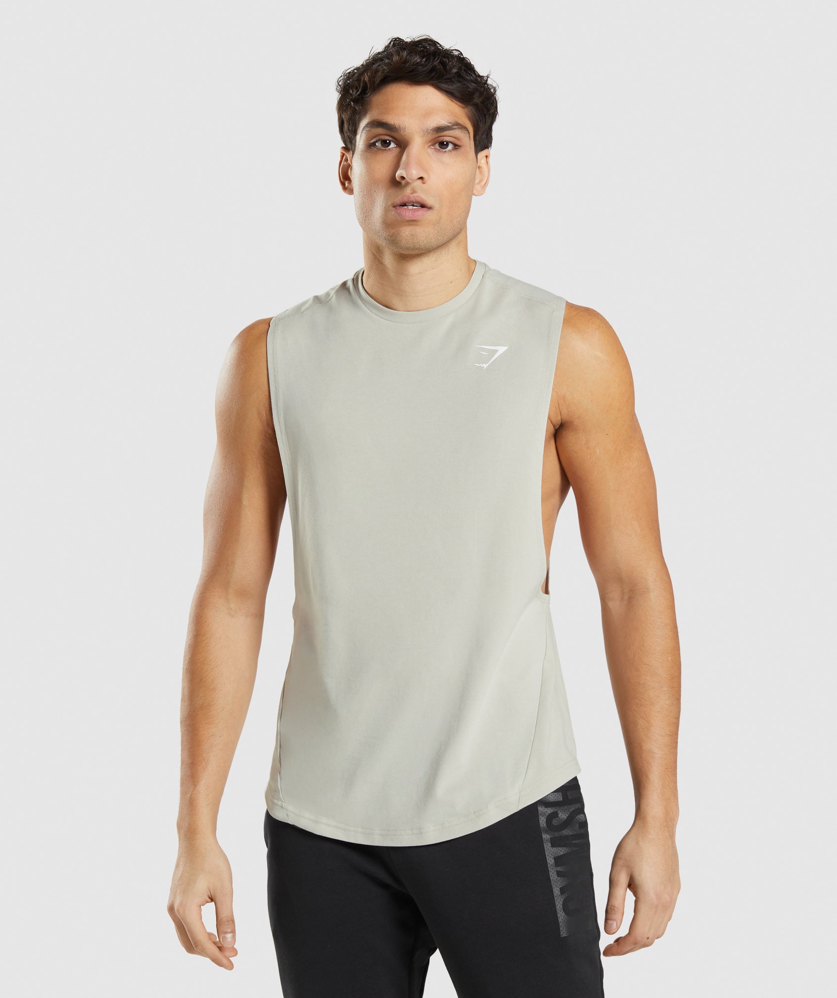 Grey Men's Gymshark Bold Drop Arm Tanks | QVXHLU-891