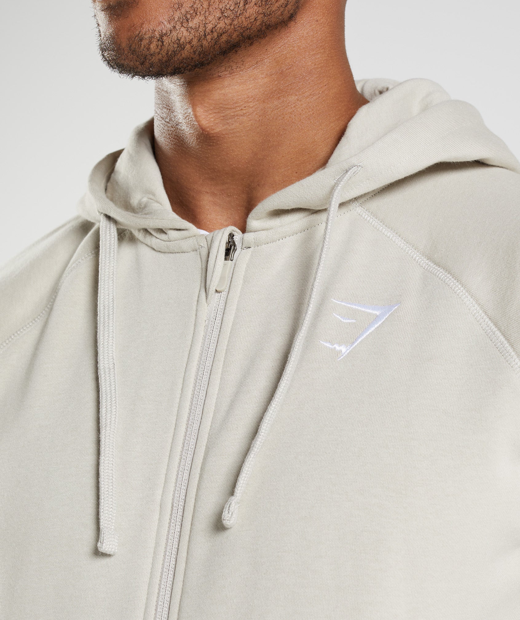 Grey Men's Gymshark Crest Zip Up Hoodie | MCIENZ-953