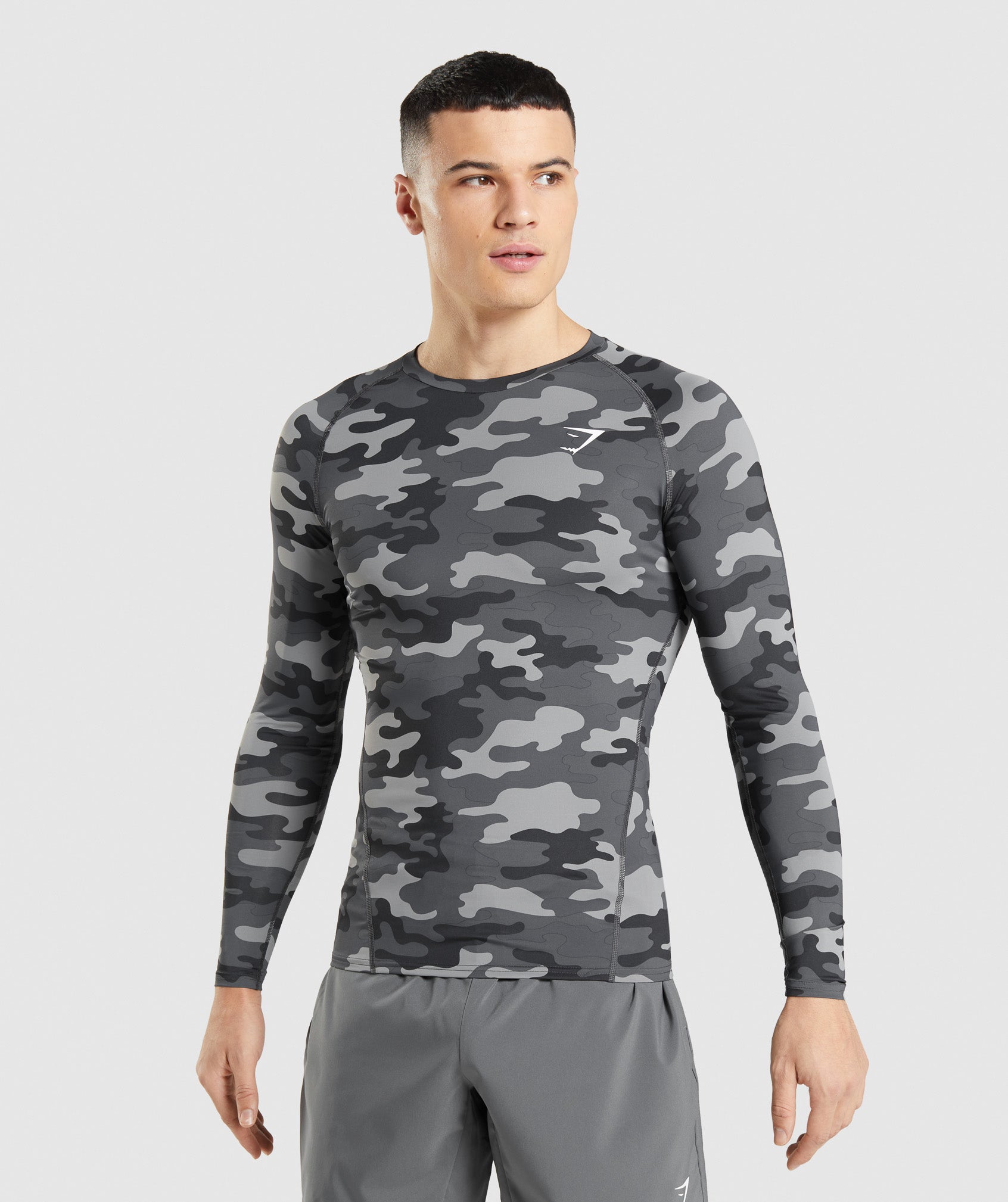 Grey Men\'s Gymshark Element Baselayer Long Sleeve Tops | SIBAMF-810