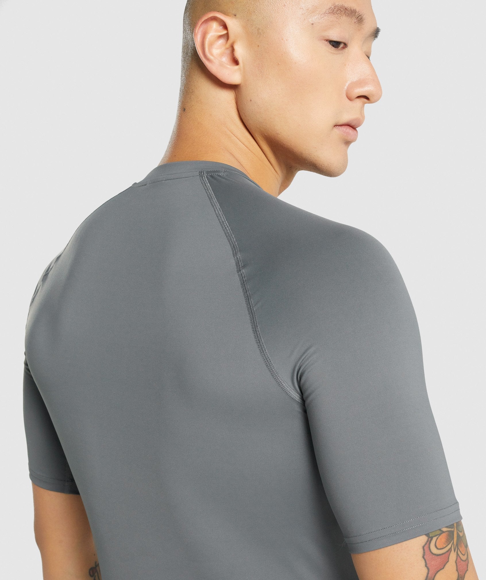 Grey Men's Gymshark Element Baselayer T Shirts | HEWQTF-517