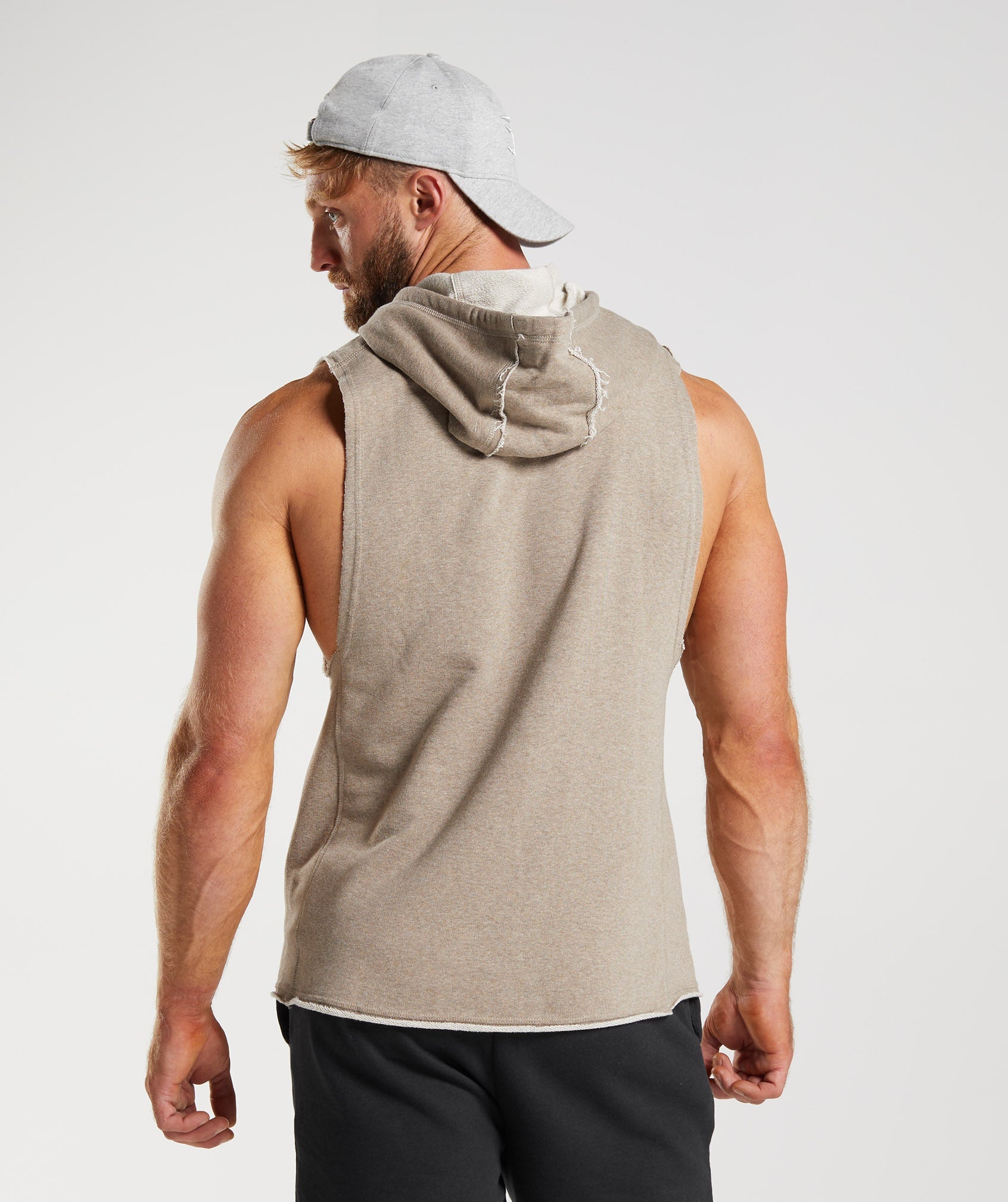 Grey Men's Gymshark Legacy Drop Arm Hoodie | CXVJFB-910