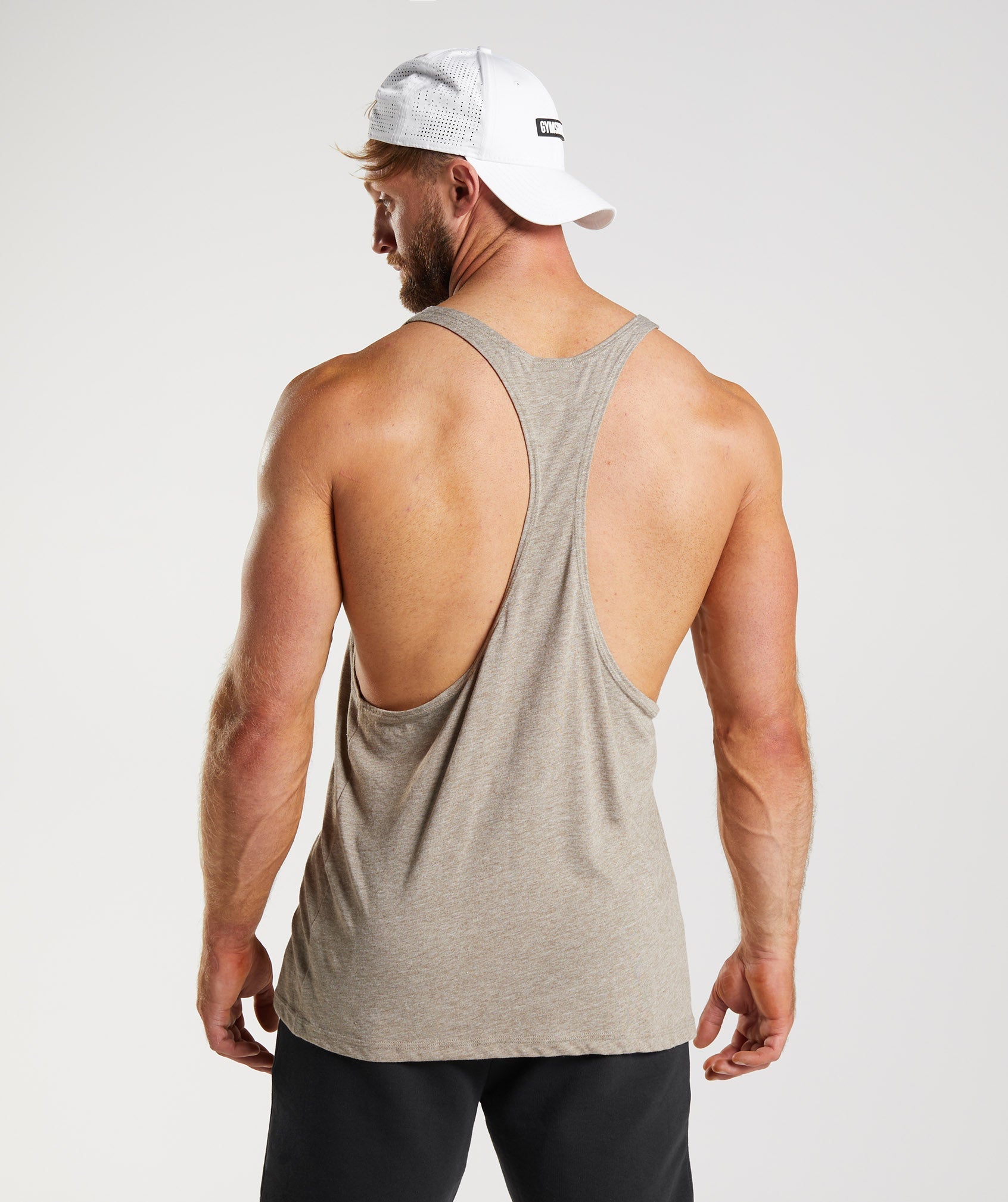 Grey Men's Gymshark Legacy Stringer Vest | PHLQJB-867