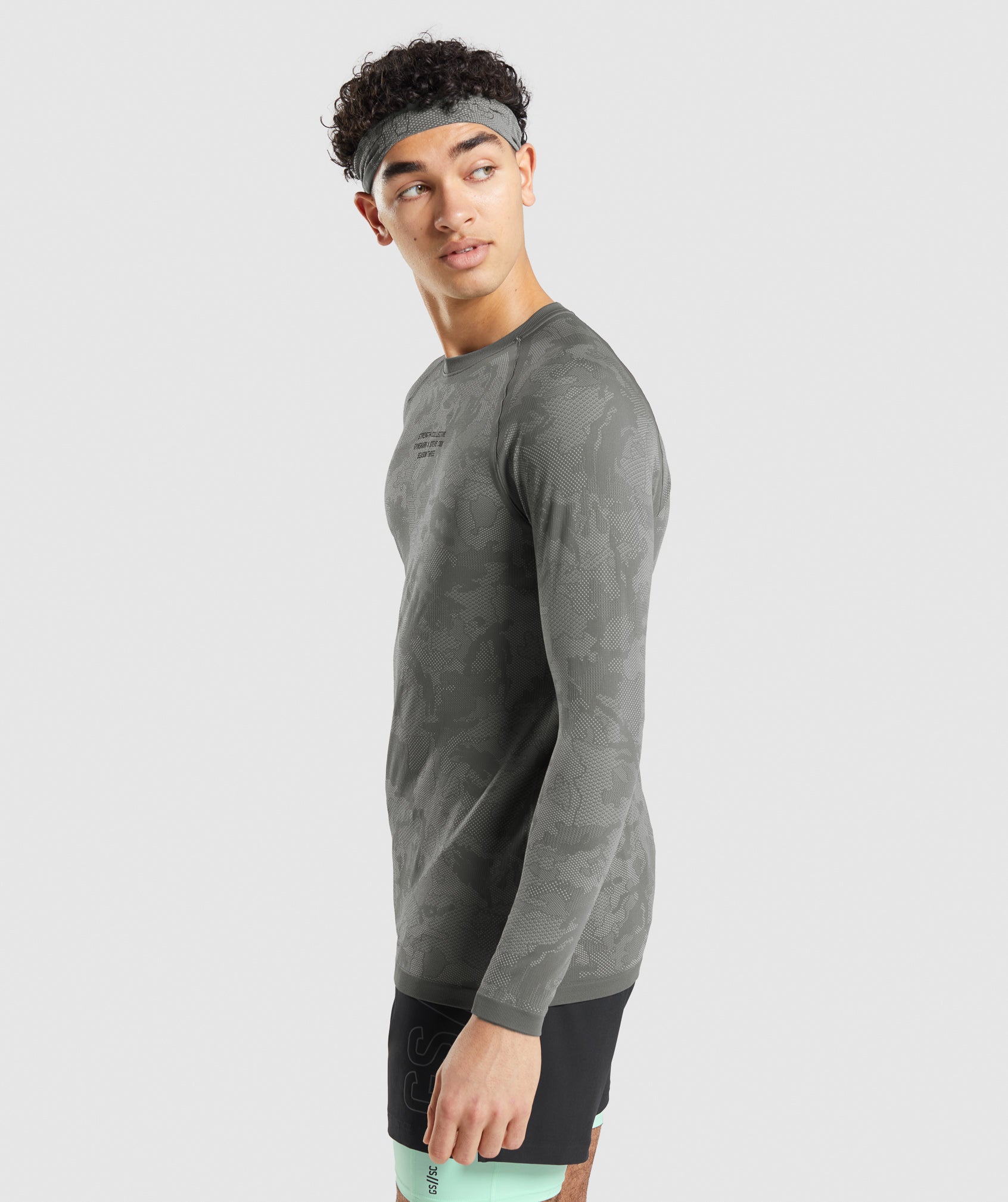 Grey Men's Gymshark Steve Cook Long Sleeve Seamless T Shirts | CJMHXZ-740