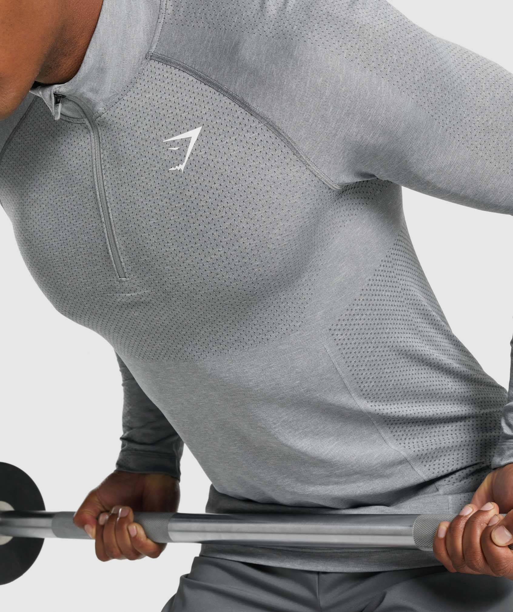 Grey Men's Gymshark Vital Light 1/4 Zip Tops | BRKAND-359