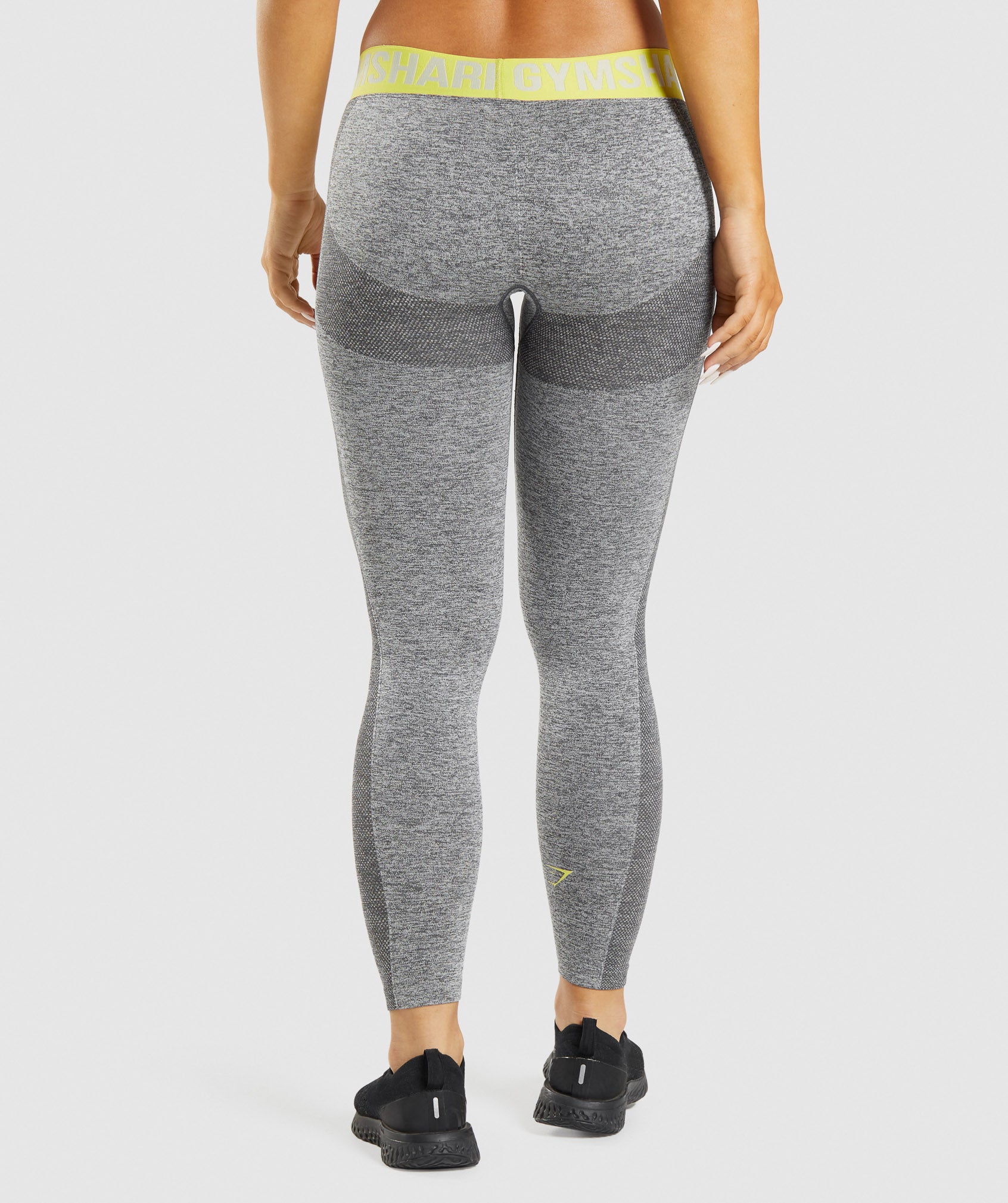 Grey / Yellow Women's Gymshark Flex Low Rise Leggings | IWSZMR-145