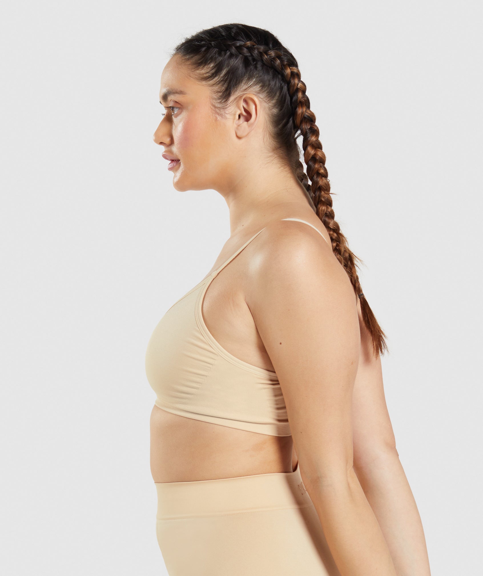 Light Brown Women's Gymshark Seamless Low Neck Sports Bra | LPKEGS-029