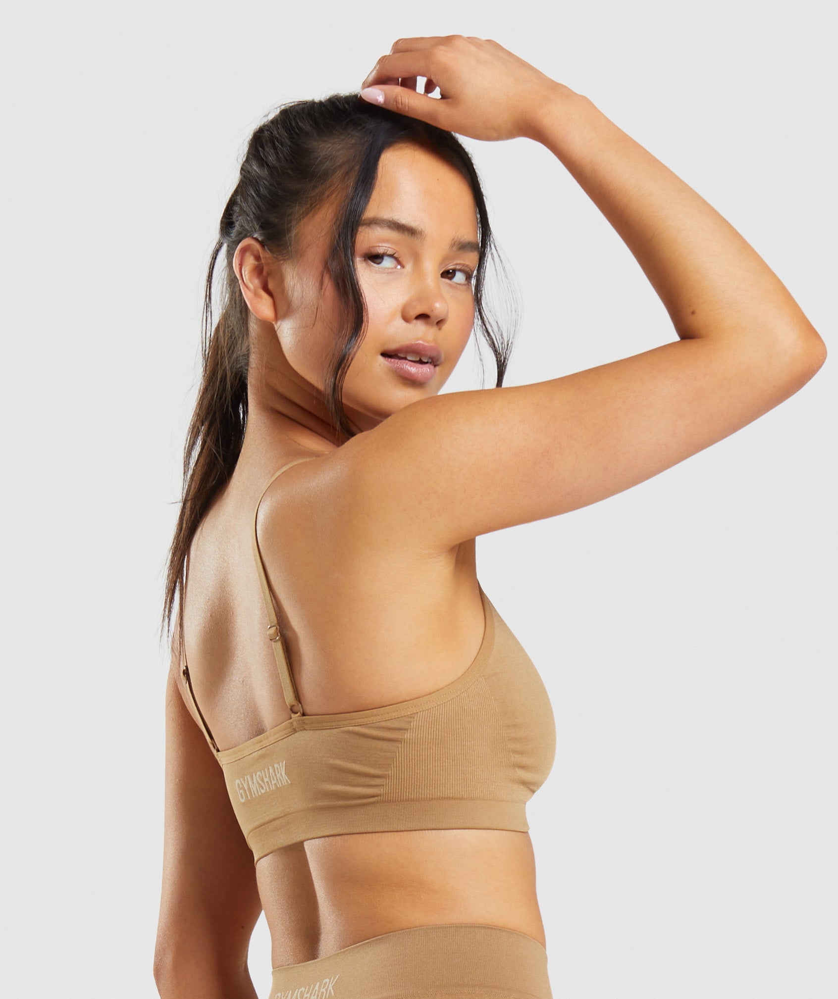 Light Brown Women's Gymshark Seamless Low Neck Sports Bra | QRIXAG-653