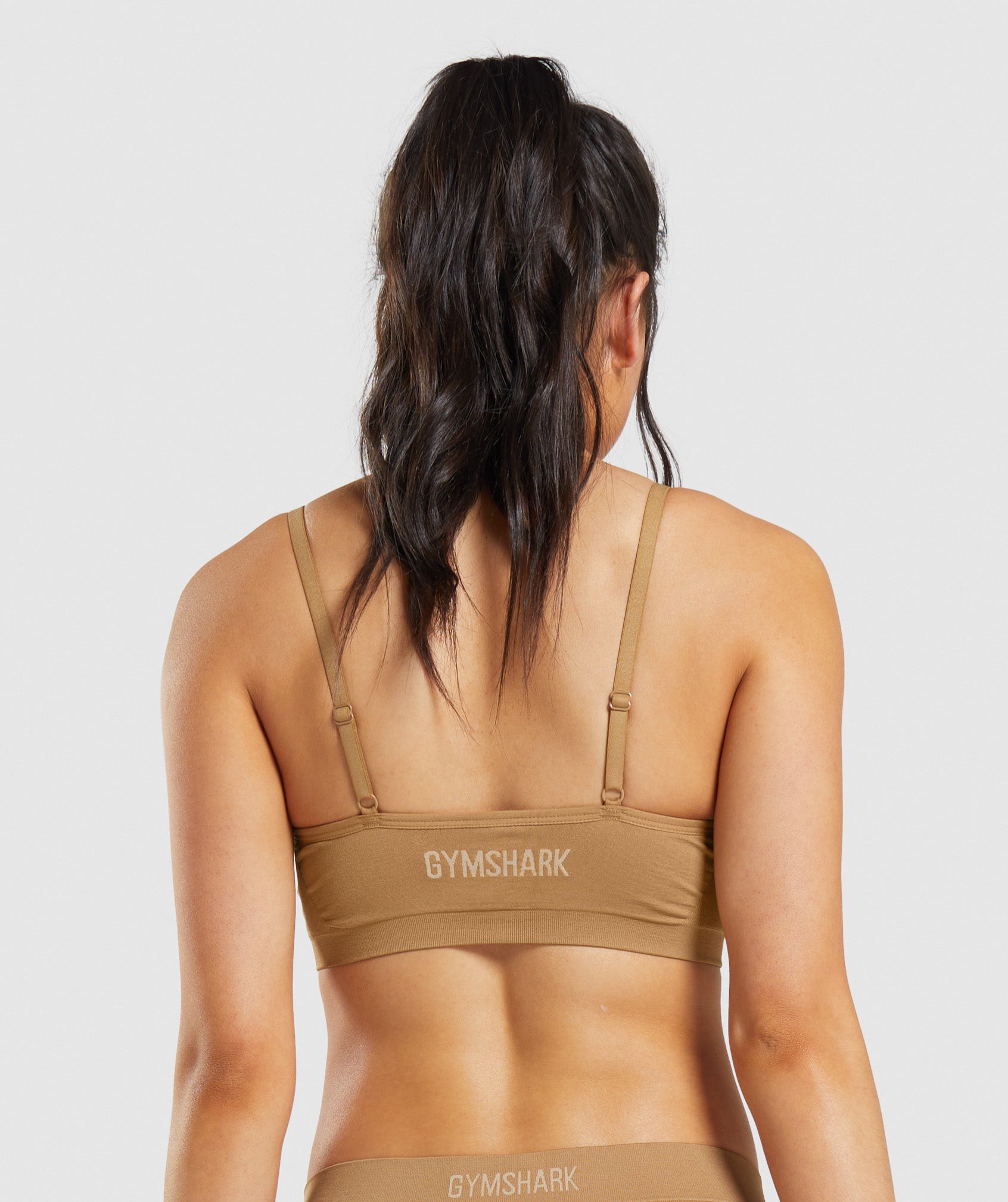 Light Brown Women's Gymshark Seamless Low Neck Sports Bra | QRIXAG-653