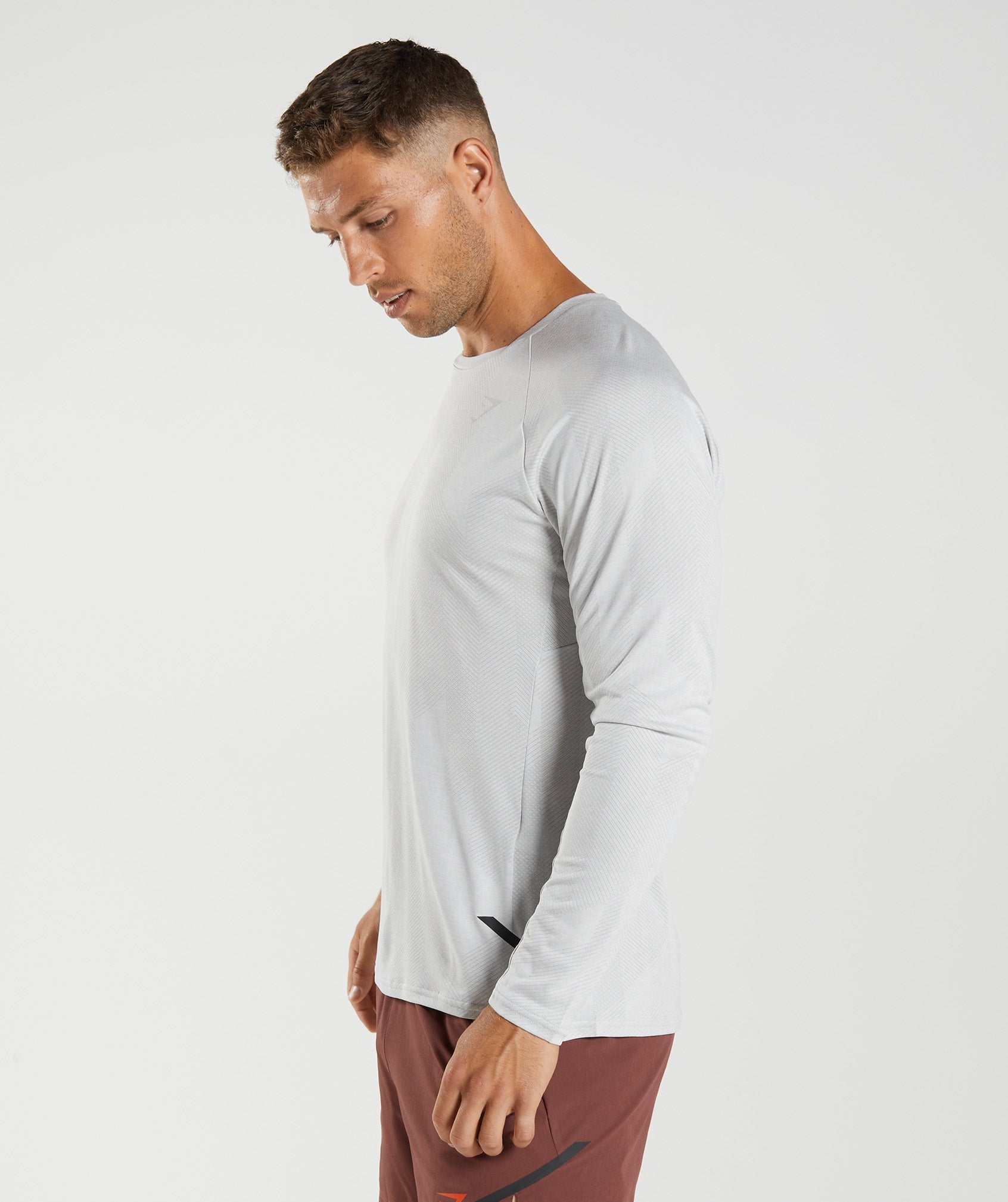 Light Grey Men's Gymshark Apex Long Sleeve T Shirts | REVQPM-407