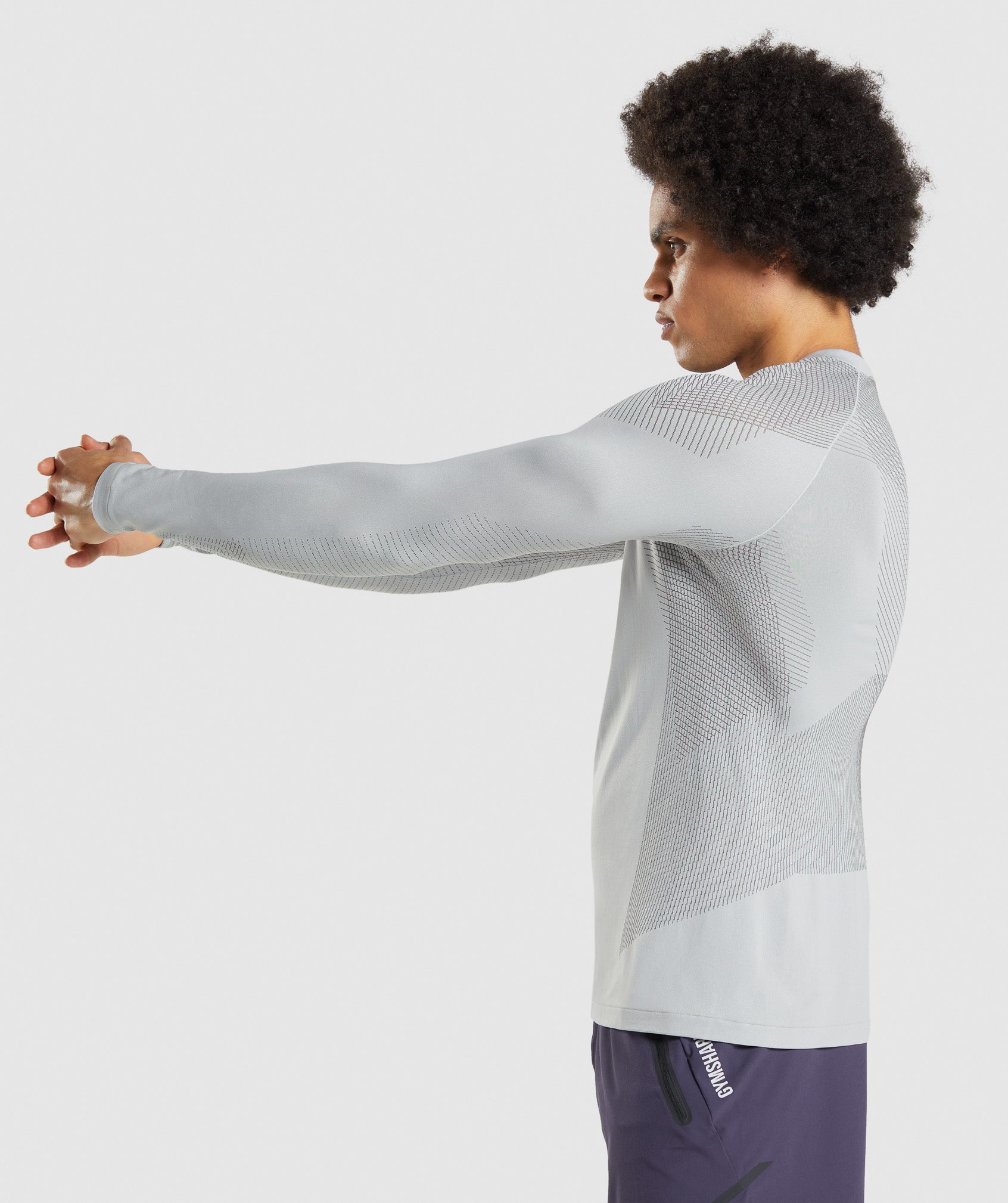 Light Grey Men's Gymshark Apex Seamless Long Sleeve T Shirts | YOVSJZ-485