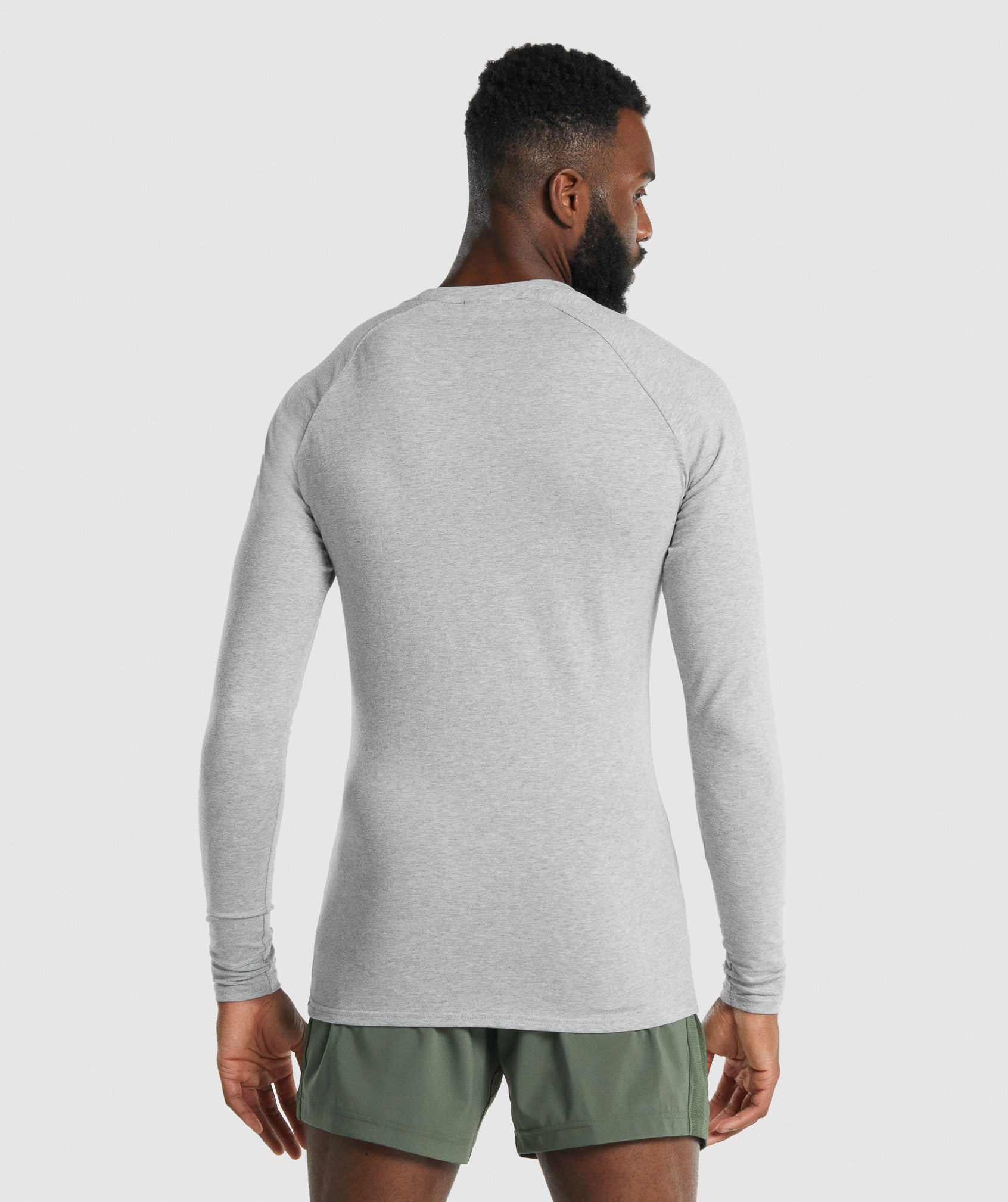 Light Grey Men's Gymshark Apollo Long Sleeve T Shirts | MFNVEJ-582