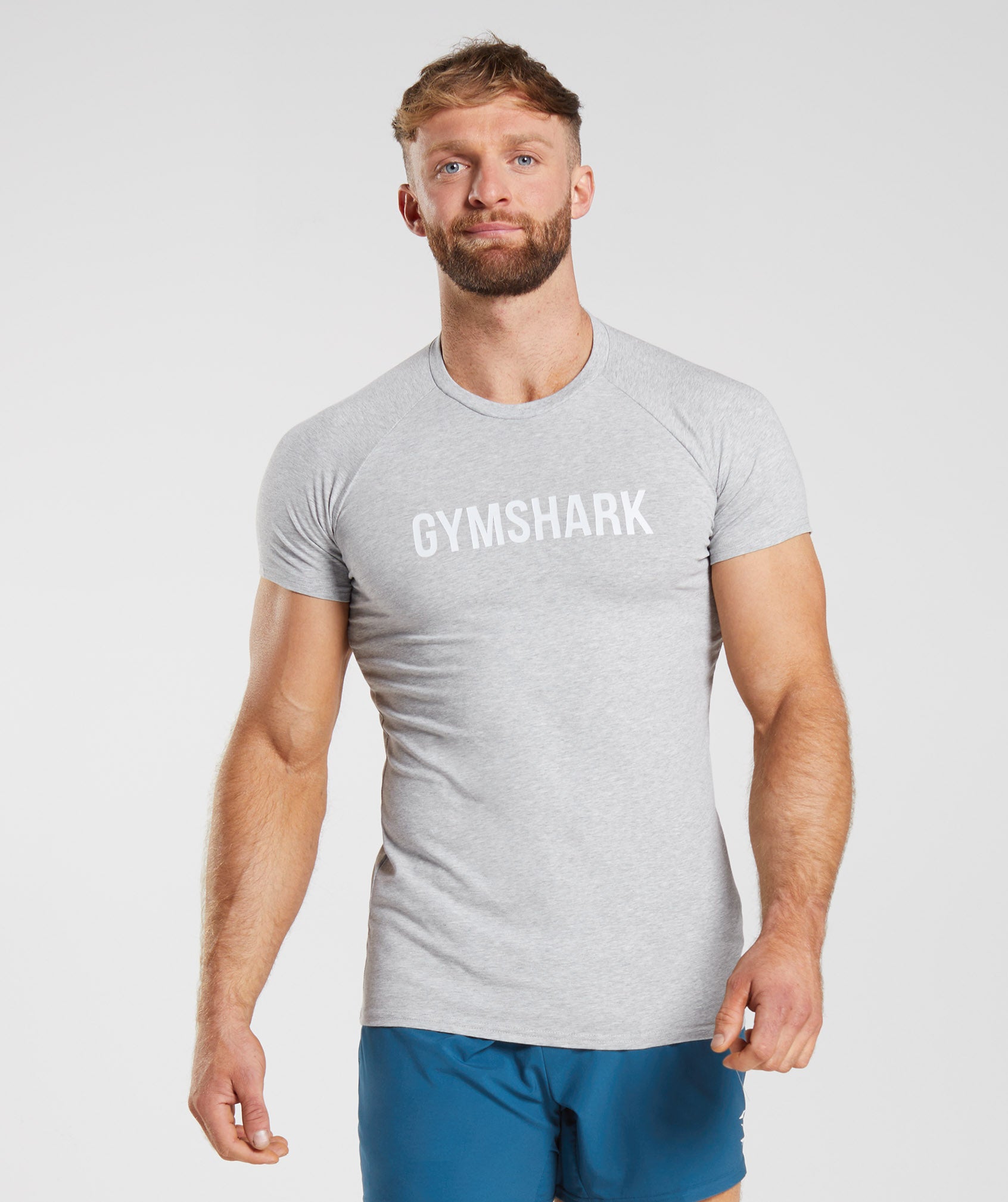 Light Grey Men\'s Gymshark Apollo T Shirts | PIYTQX-712