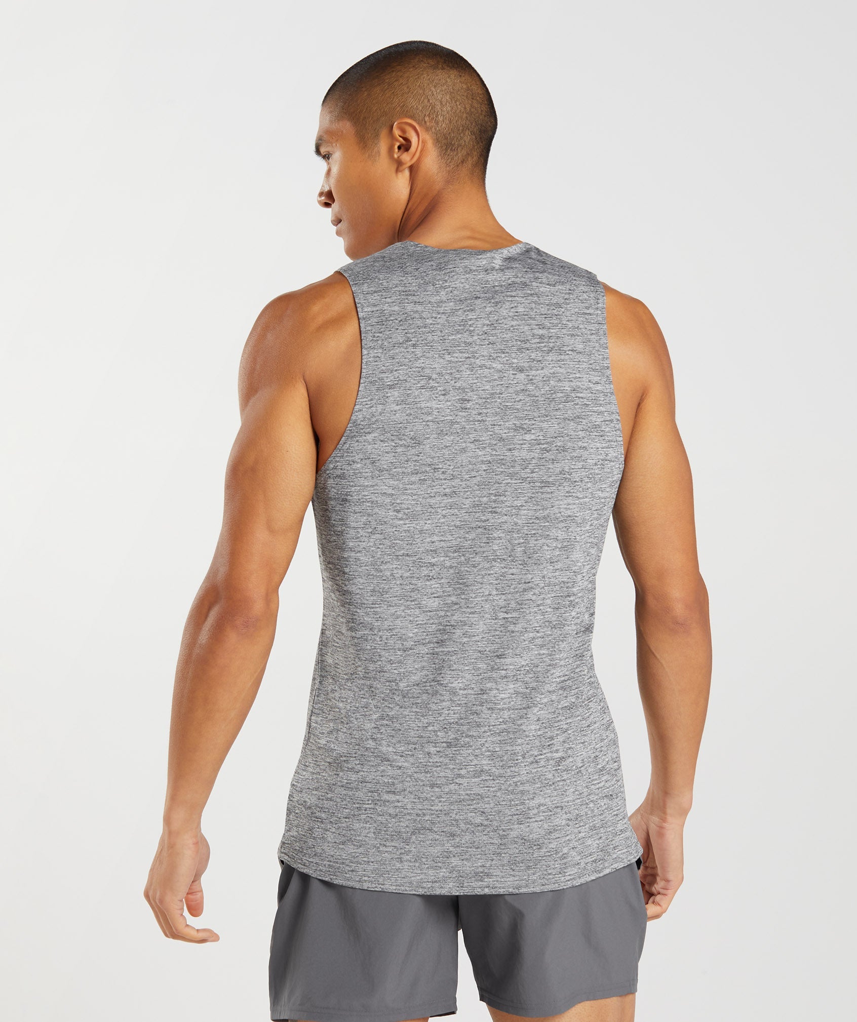 Light Grey Men's Gymshark Arrival Slim Marl Tanks | ROVISD-860