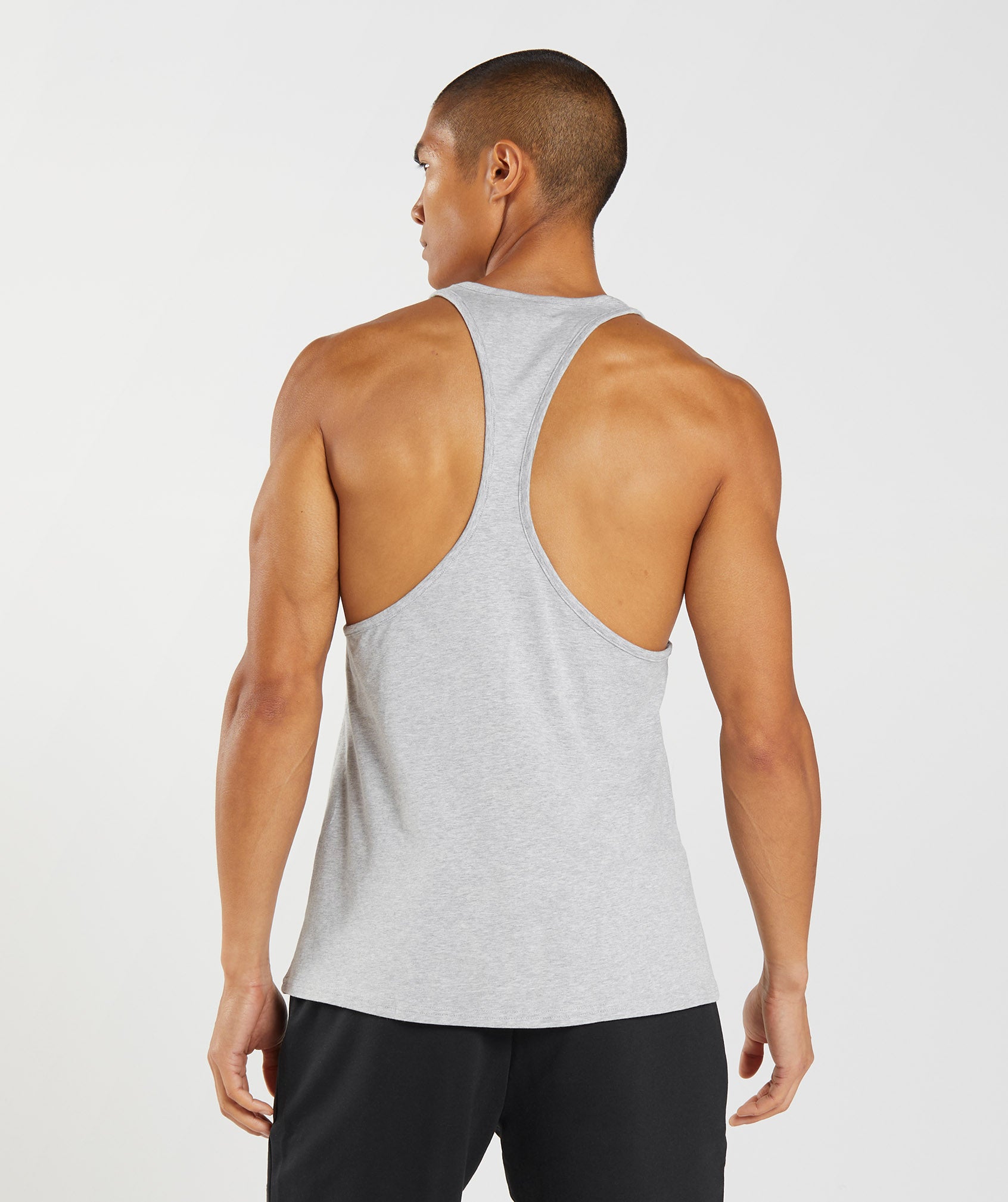 Light Grey Men's Gymshark Block Stringer Vest | RFBSEU-046