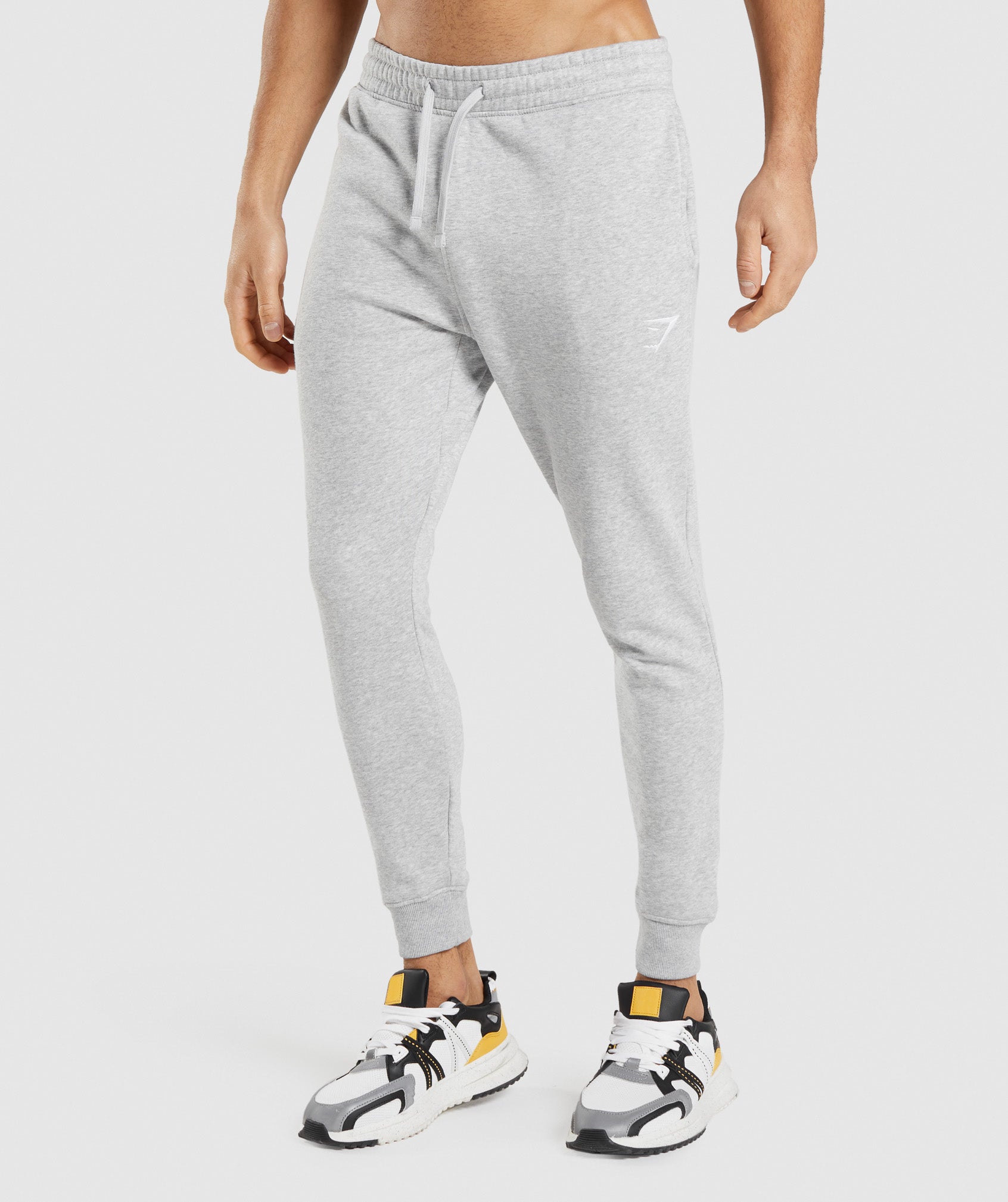 Light Grey Men\'s Gymshark Crest Jogger | YUWEPD-038