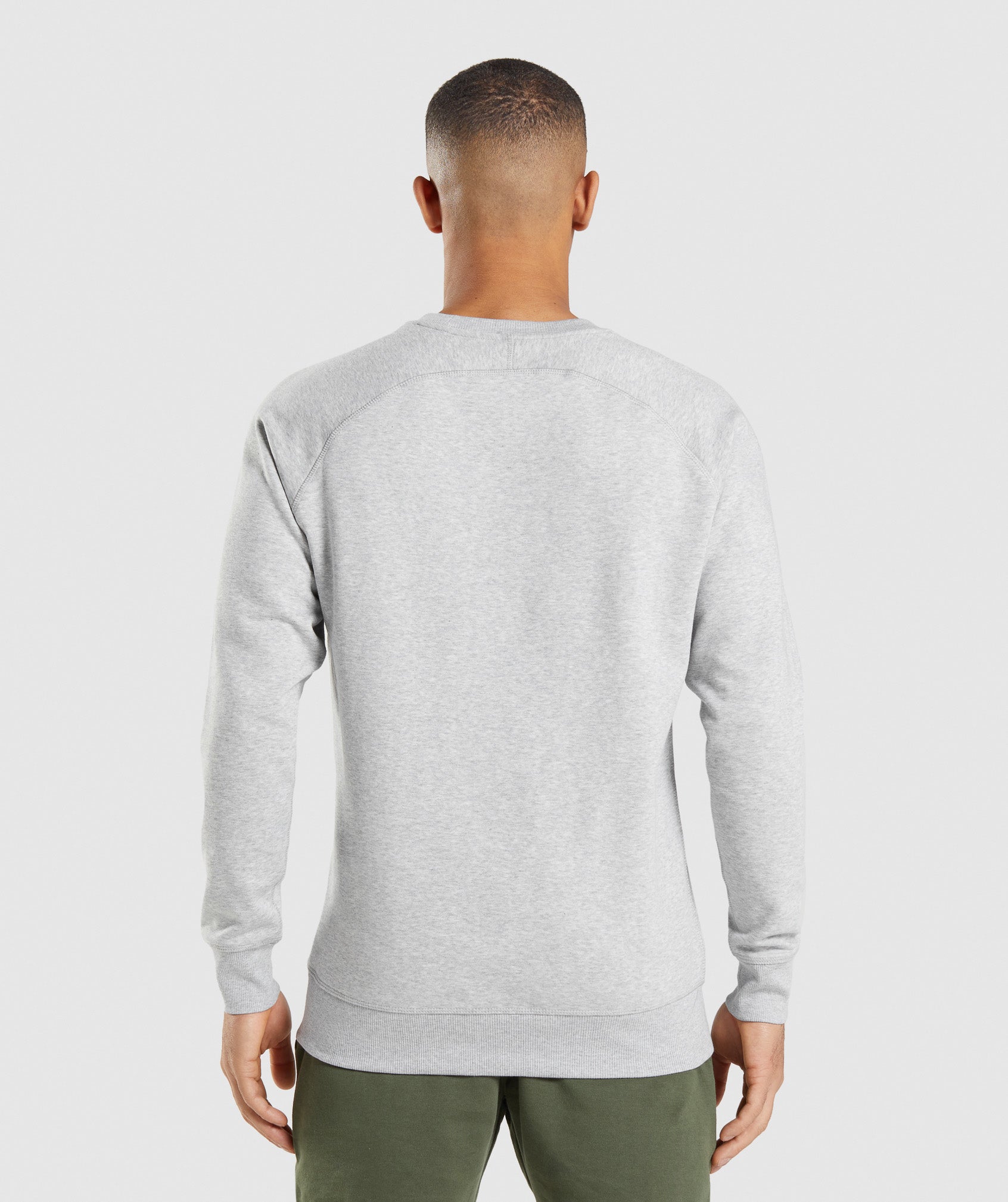 Light Grey Men's Gymshark Crest Sweatshirts | WZYCMG-632