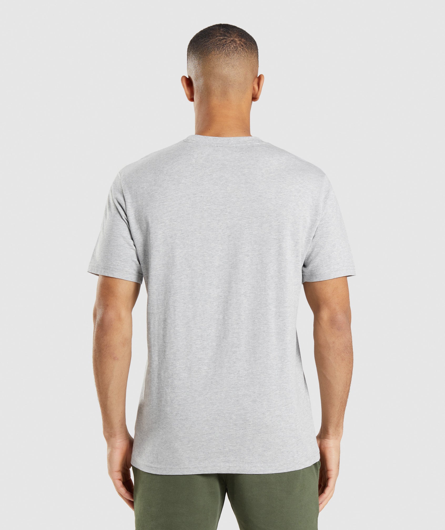 Light Grey Men's Gymshark Crest T Shirts | HKDZQR-453