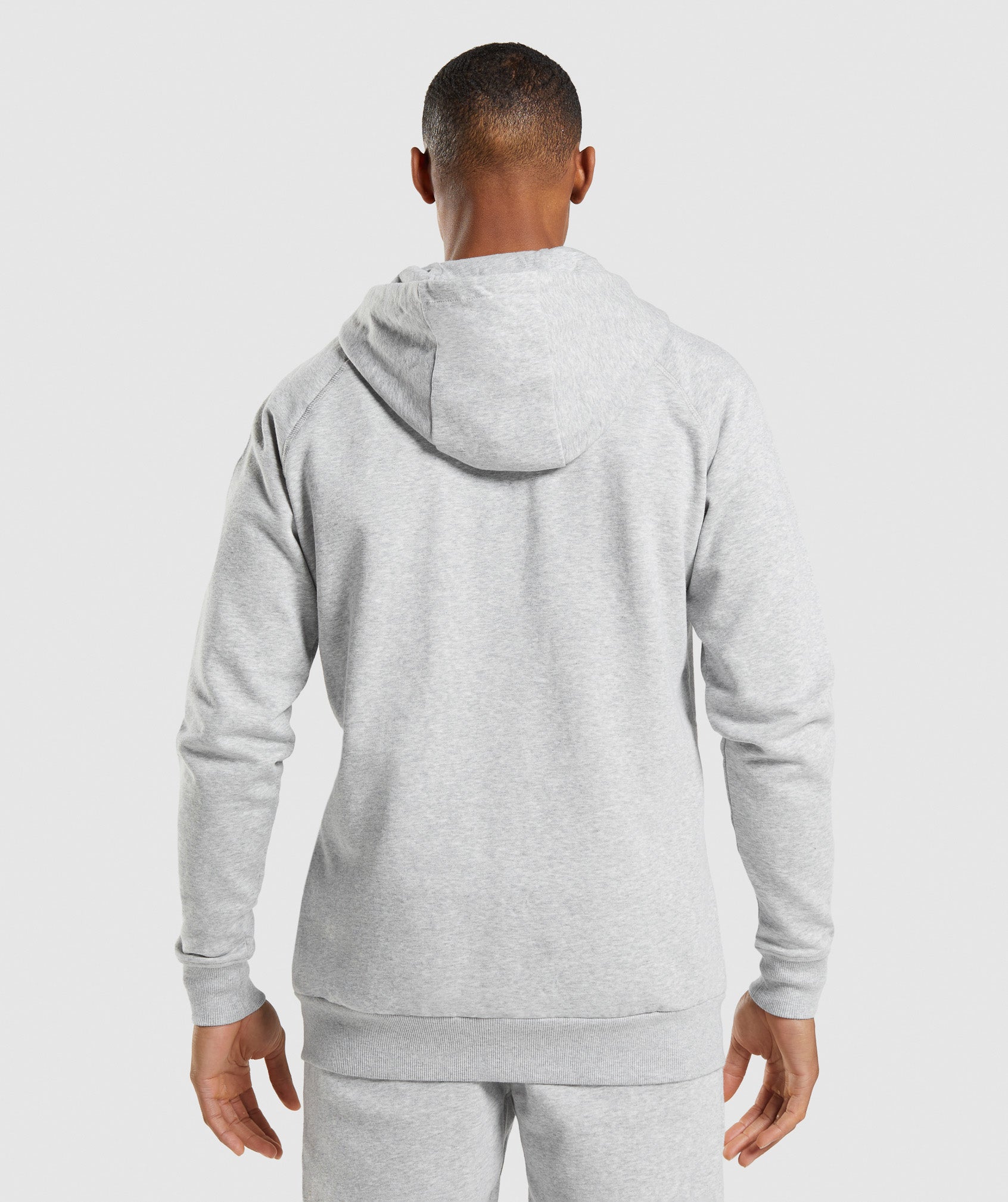 Light Grey Men's Gymshark Crest Zip Up Hoodie | YGHVLQ-670