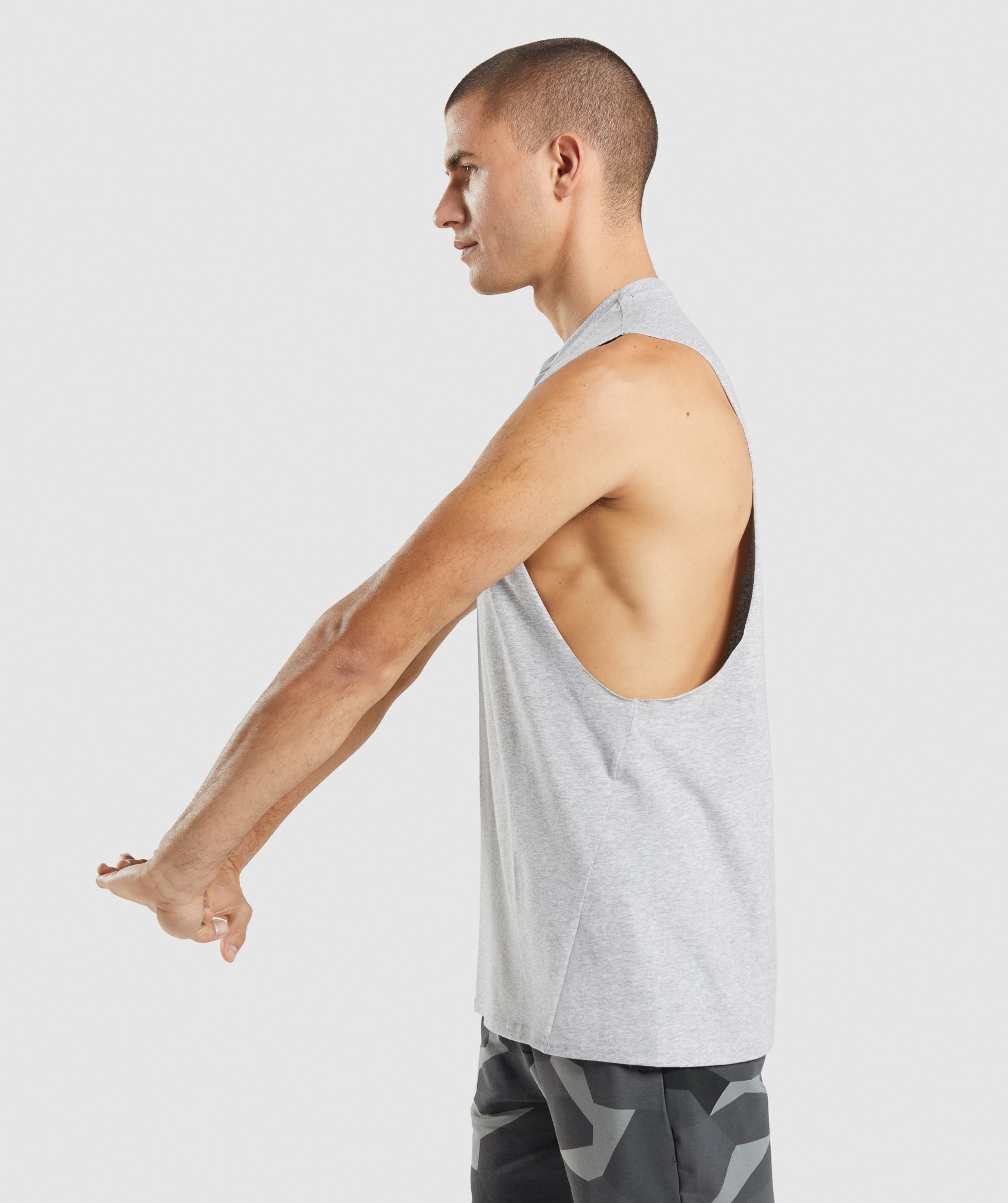 Light Grey Men's Gymshark Critical 2.0 Drop Arm Tanks | EZTNDB-702