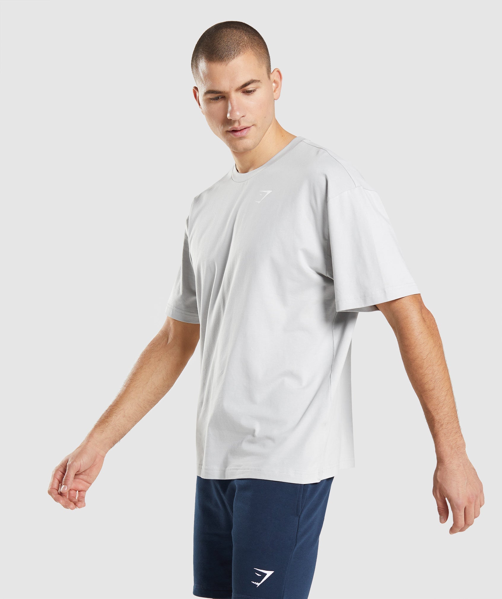 Light Grey Men's Gymshark Essential Oversized T Shirts | LATJNY-916